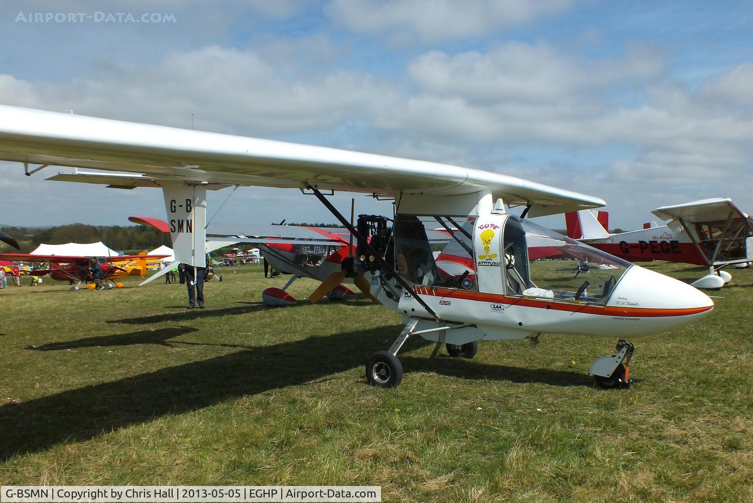G-BSMN, 1990 CFM Streak Shadow C/N PFA 161-11656, at the LAA Microlight Trade Fair, Popham