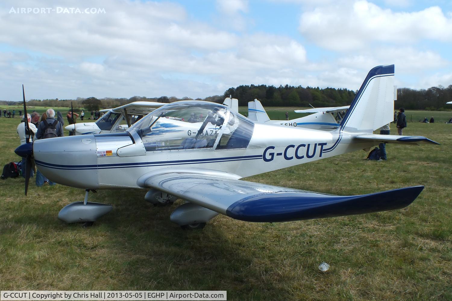 G-CCUT, 2004 Aerotechnik EV-97 Eurostar C/N PFA 315-14191, at the LAA Microlight Trade Fair, Popham