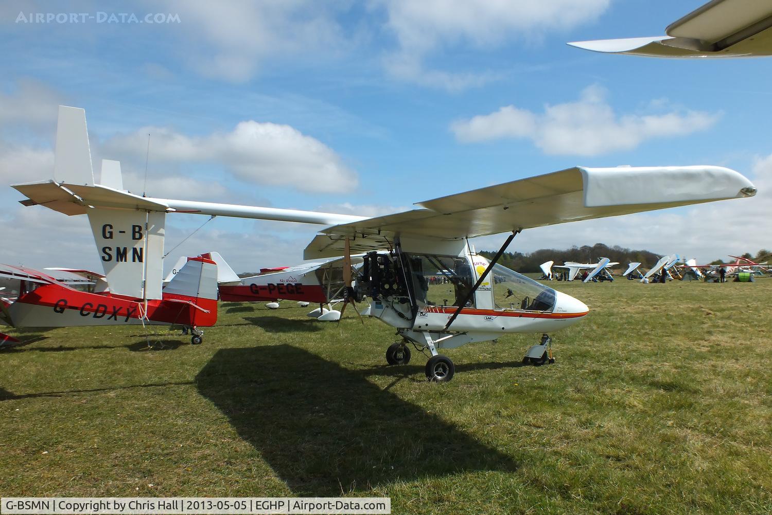G-BSMN, 1990 CFM Streak Shadow C/N PFA 161-11656, at the LAA Microlight Trade Fair, Popham