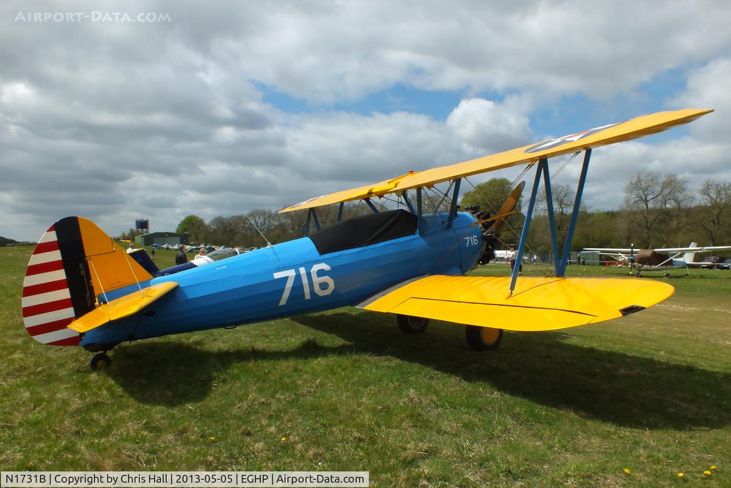 N1731B, 1943 Boeing E75 C/N 75-5716, at the LAA Microlight Trade Fair, Popham