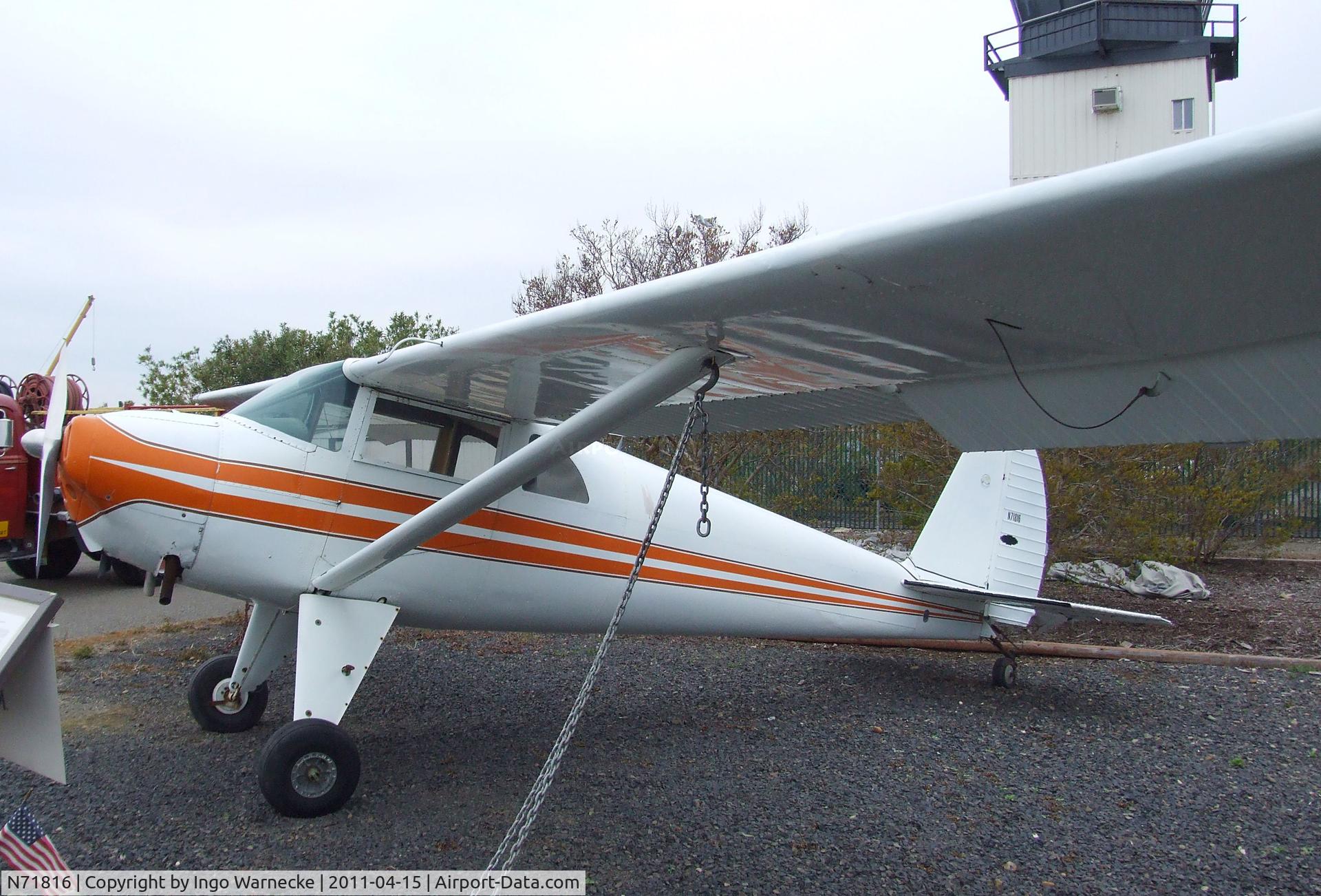 N71816, 1946 Luscombe 8A C/N 3243, Luscombe 8A at the Chico Air Museum, Chico CA