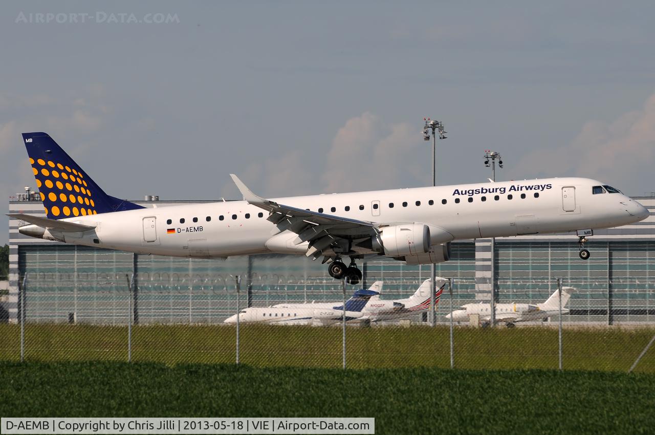 D-AEMB, 2009 Embraer 195LR (ERJ-190-200LR) C/N 19000297, Augsburg Airways