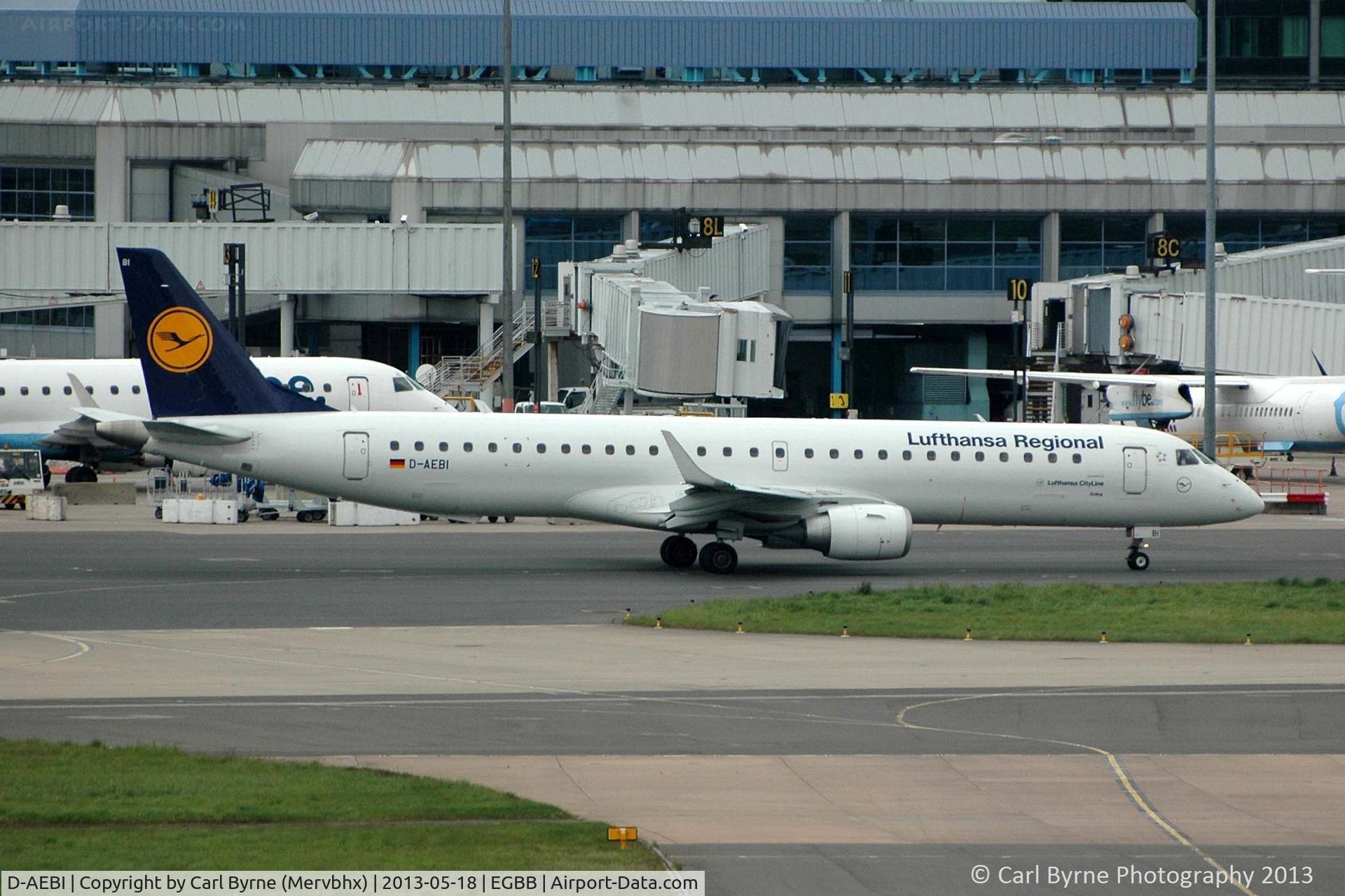 D-AEBI, 2011 Embraer 195LR (ERJ-190-200LR) C/N 19000464, Taken from the Elmdon MSCP.