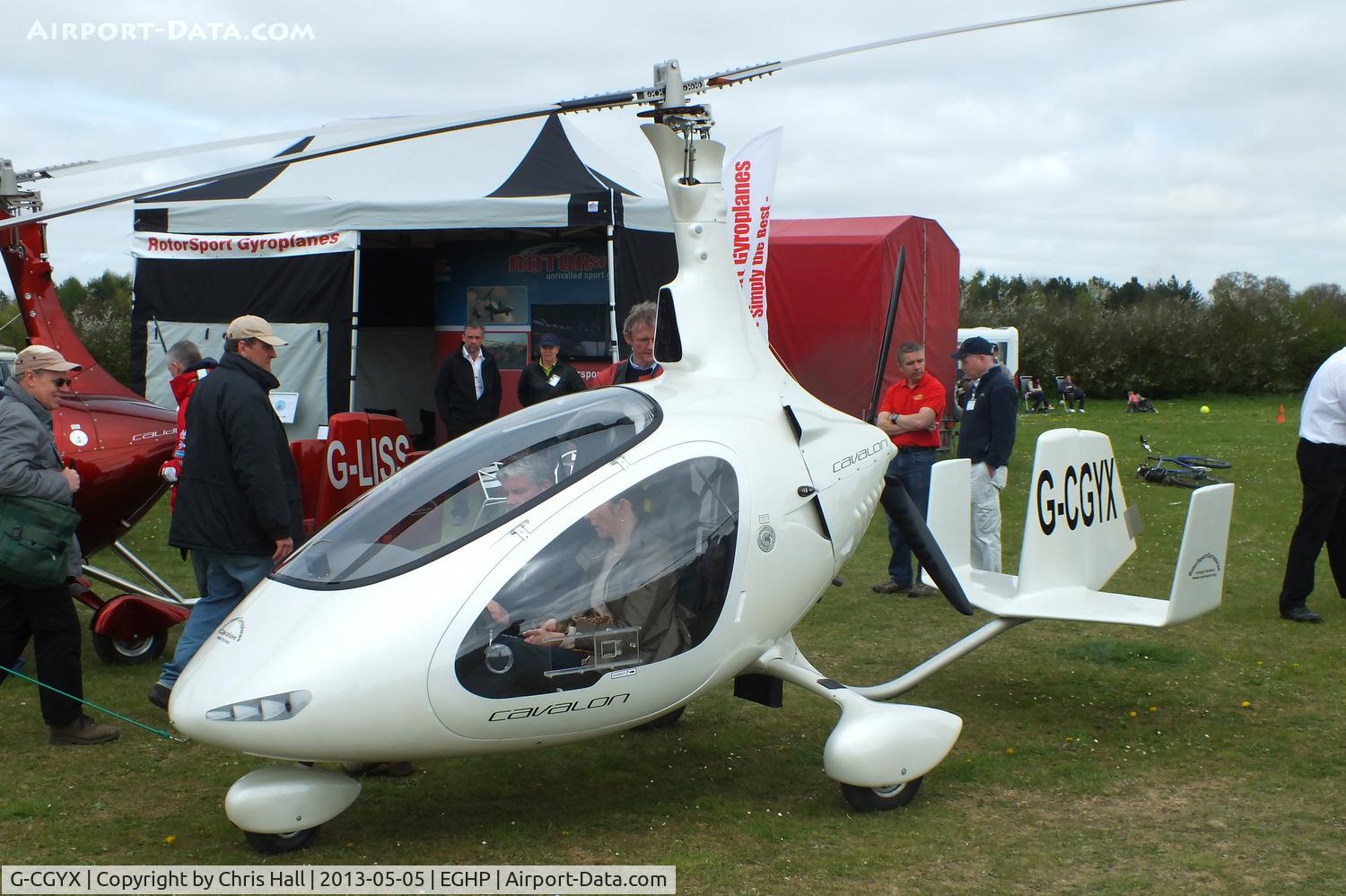 G-CGYX, 2011 Rotorsport UK Cavalon C/N RSUK/CVLN/001, at the LAA Microlight Trade Fair, Popham