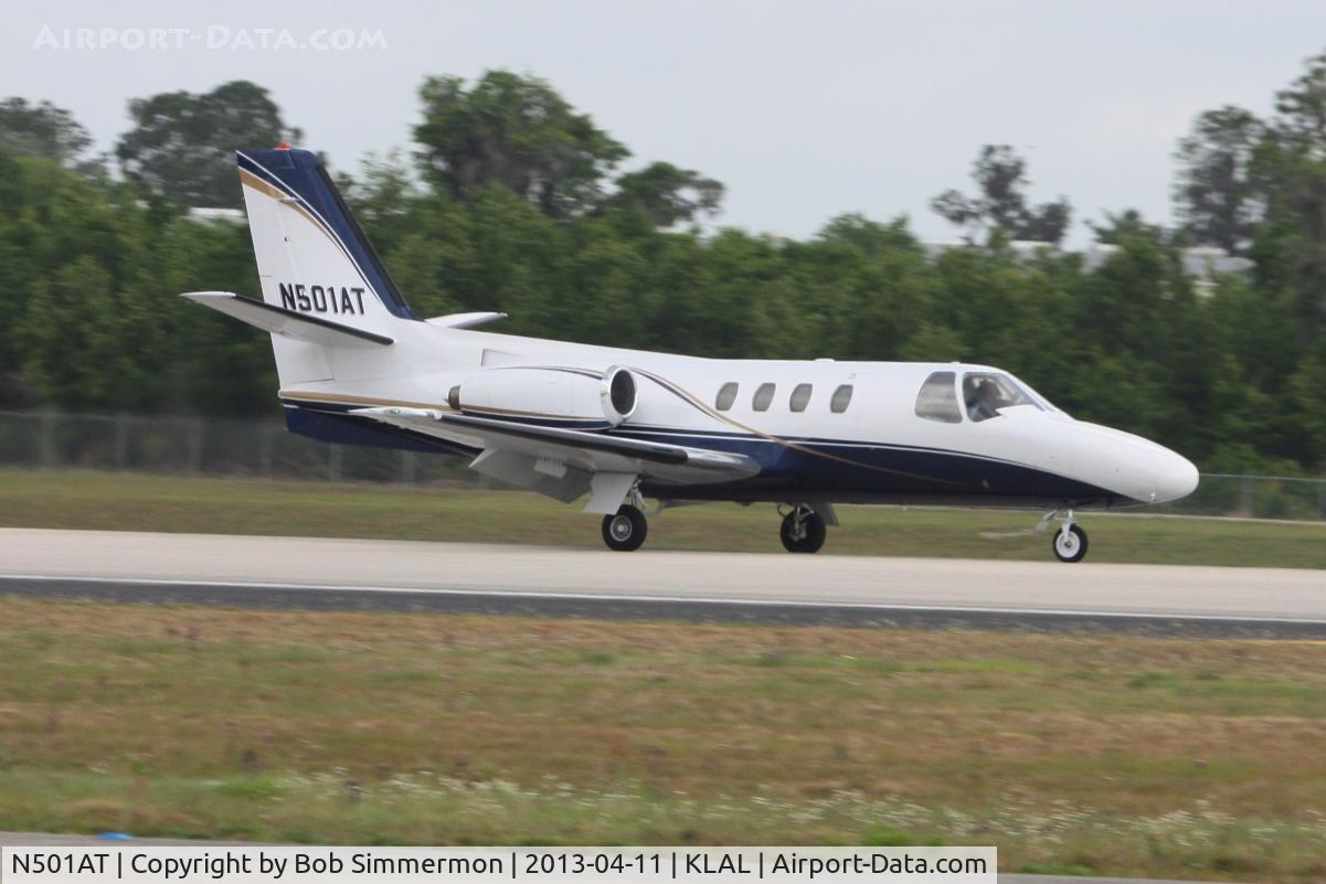 N501AT, 1977 Cessna 501 Citation I/SP C/N 501-0017, Arriving RWY 9R during Sun N Fun 2013 - Lakeland, FL