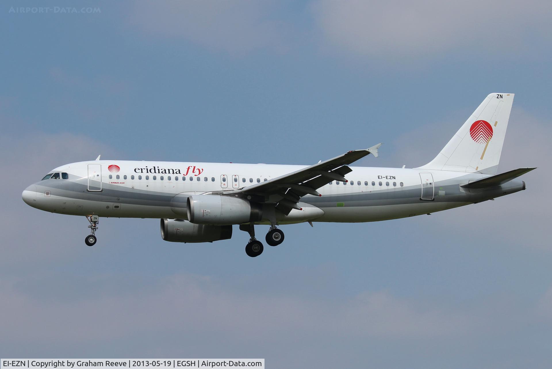 EI-EZN, 2002 Airbus A320-232 C/N 1715, About to land. The 