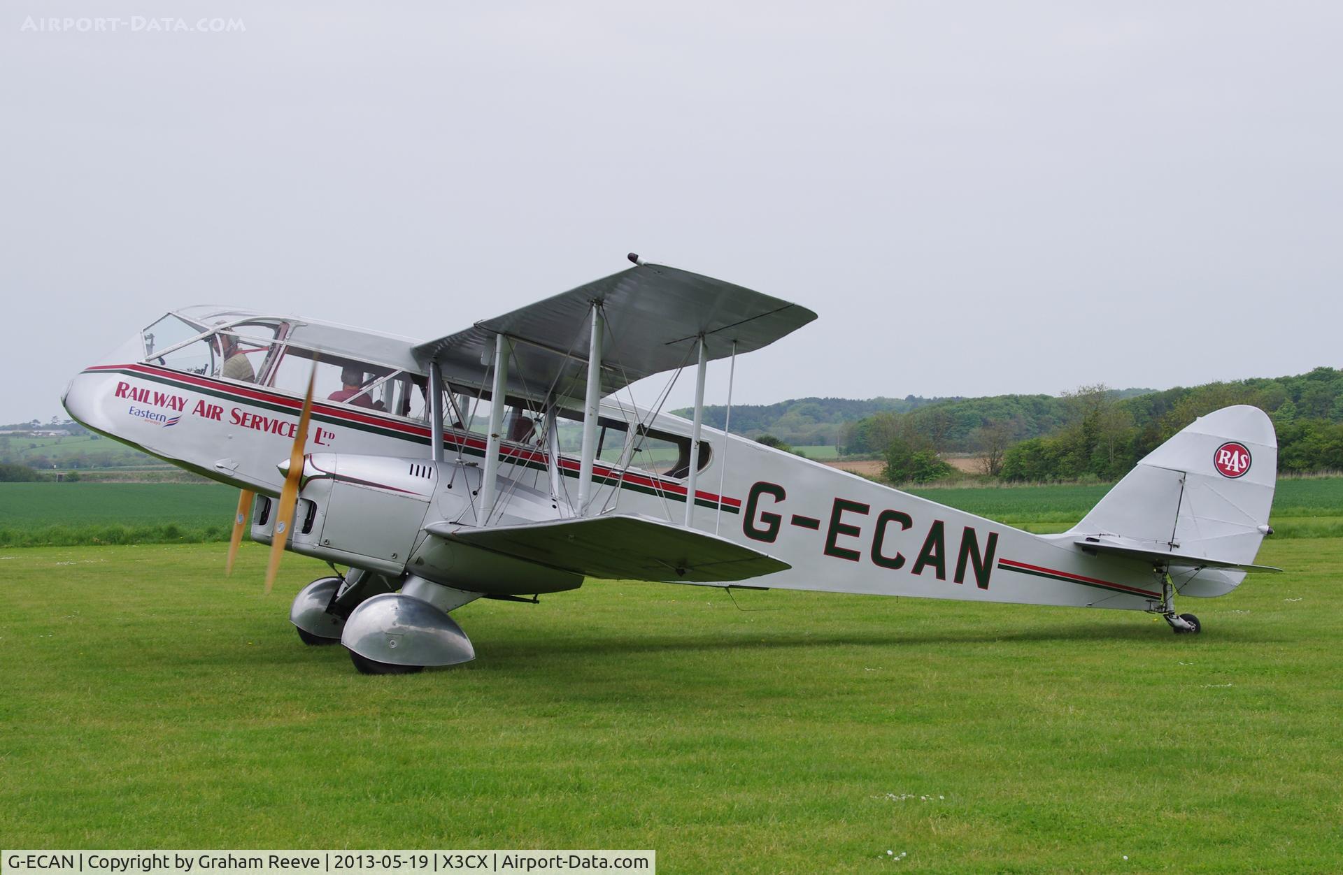 G-ECAN, 1943 De Havilland Australia DH-84 Dragon 3 C/N DHA2048, About to depart from Northrepps.