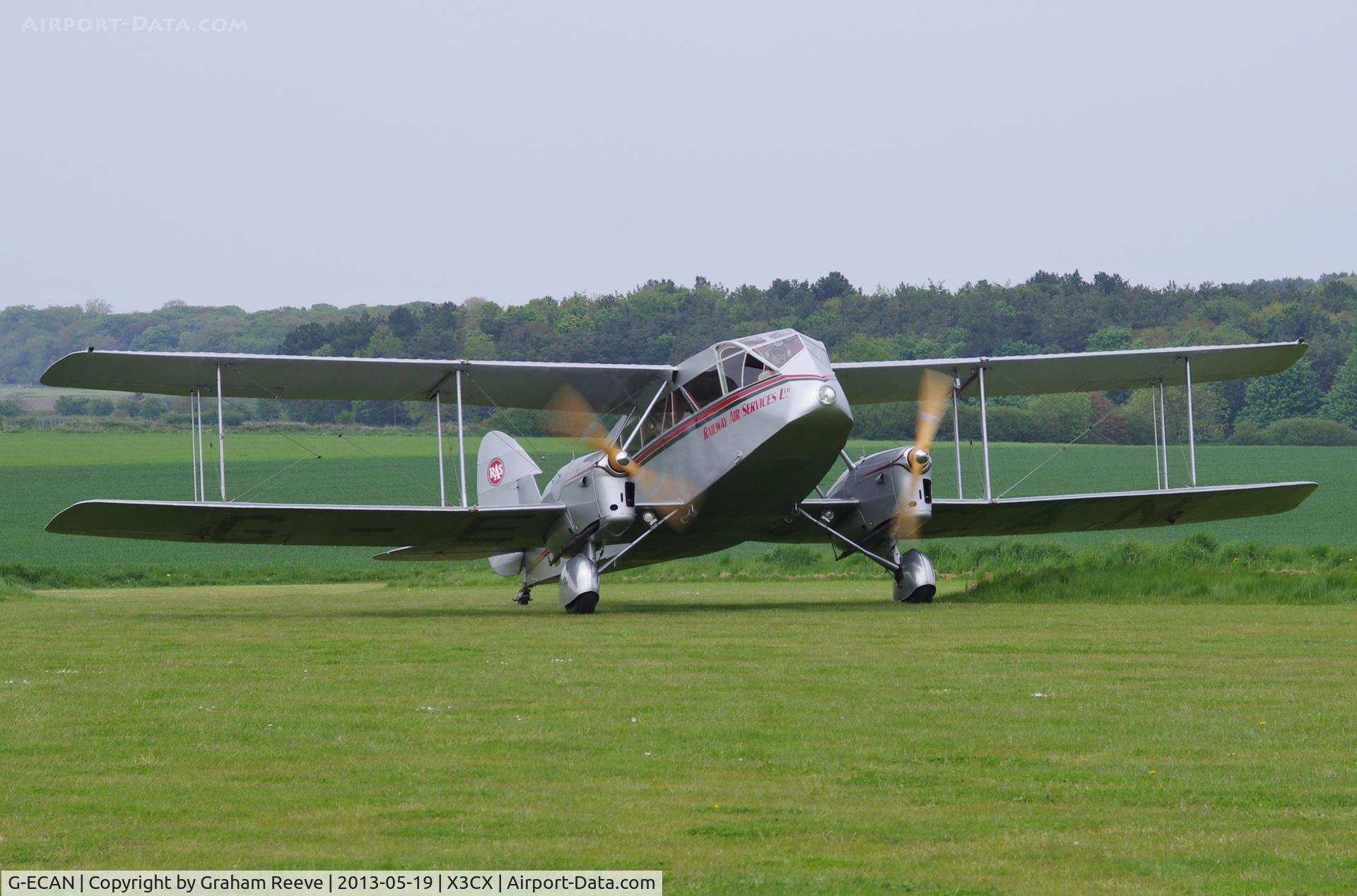 G-ECAN, 1943 De Havilland Australia DH-84 Dragon 3 C/N DHA2048, Just landed.