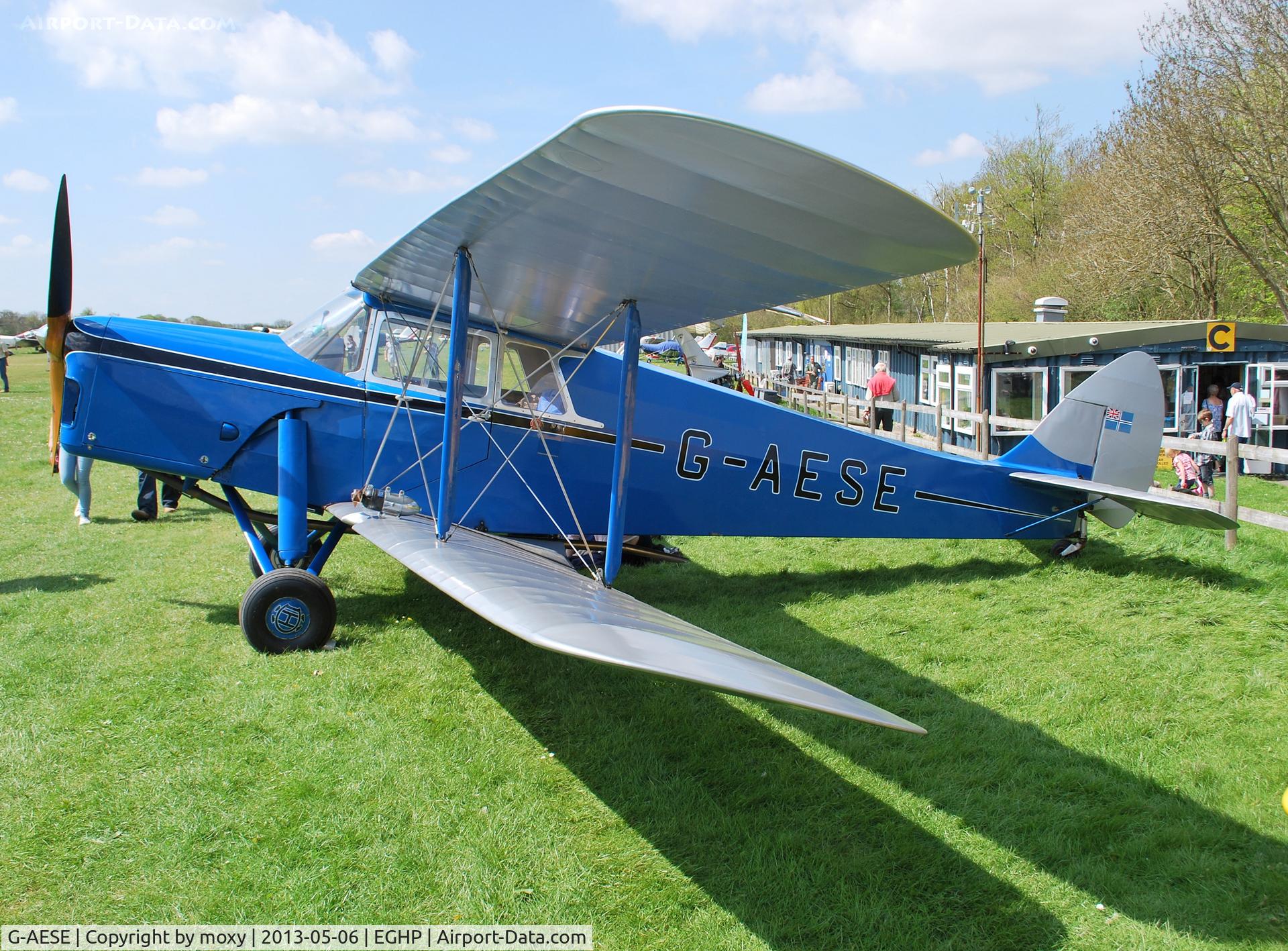 G-AESE, 1937 De Havilland DH.87B Hornet Moth C/N 8108, De Havilland DH87B Hornet Moth at Popham