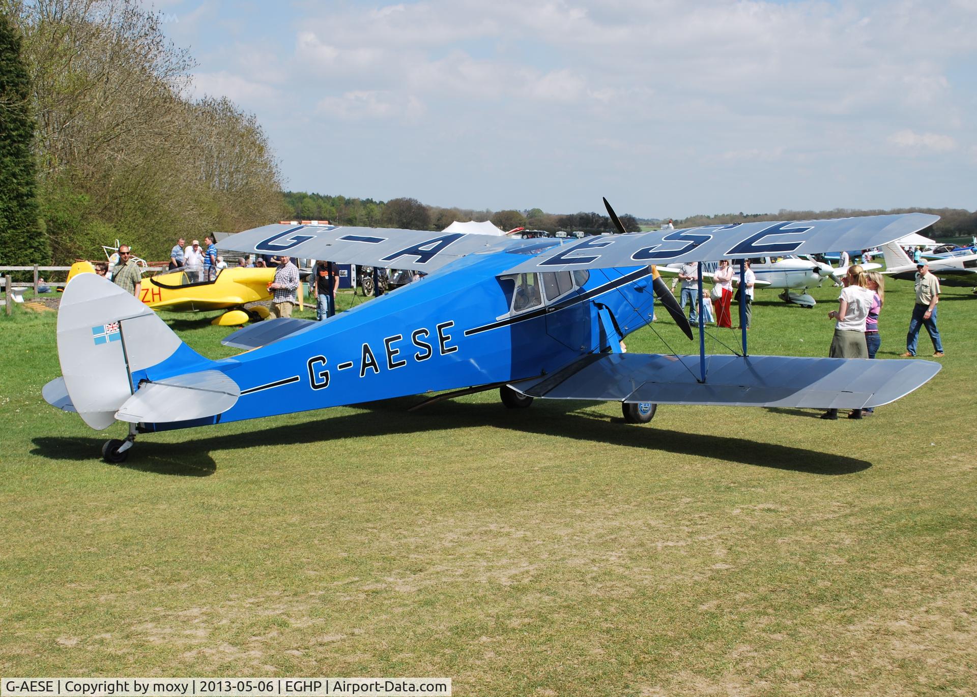G-AESE, 1937 De Havilland DH.87B Hornet Moth C/N 8108, De Havilland DH87B Hornet Moth at Popham