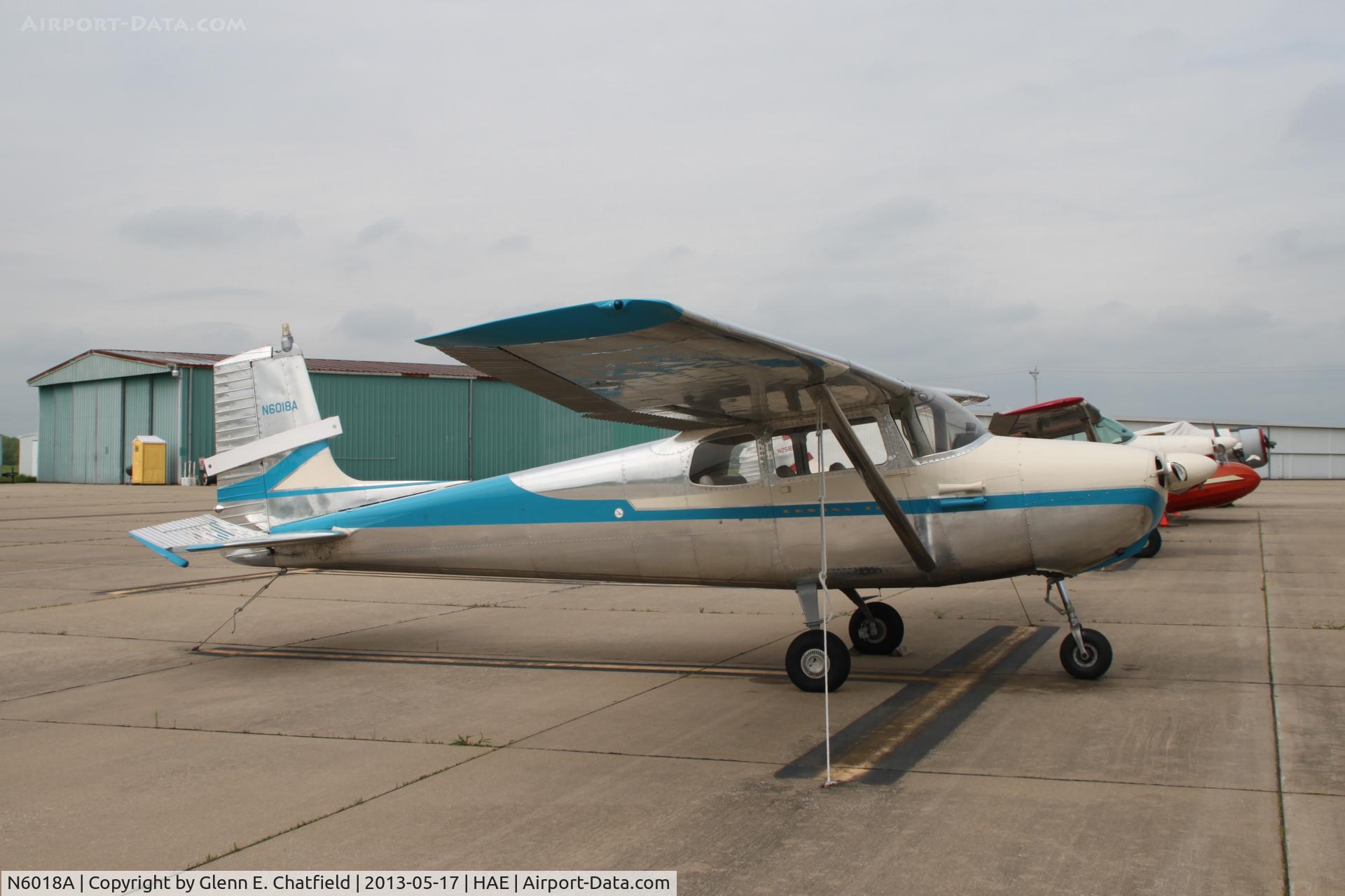 N6018A, 1956 Cessna 172 C/N 28618, On a ramp full of antiques