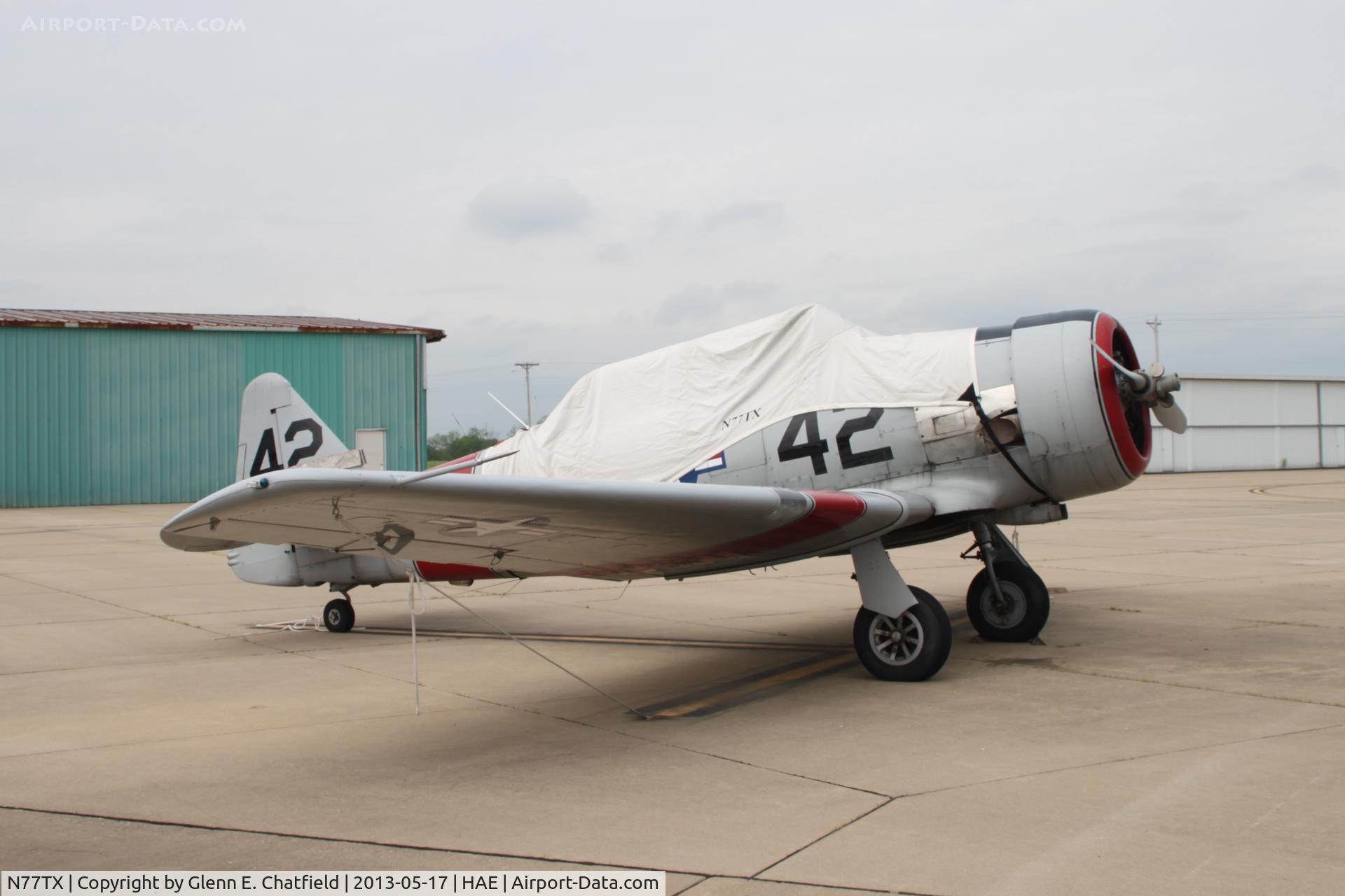 N77TX, North American AT-6A Texan C/N 78-6698, Sharing the ramp with a bunch of antique Cessnas
