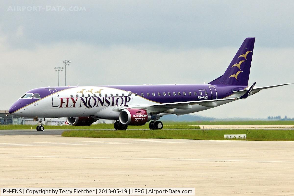 PH-FNS, 2013 Embraer 190LR (ERJ-190-100LR) C/N 19000616, FlyNonStop / Denim Air's 2013 Embraer ERJ 190-200 IGW, c/n: 1900616 at Paris CDG