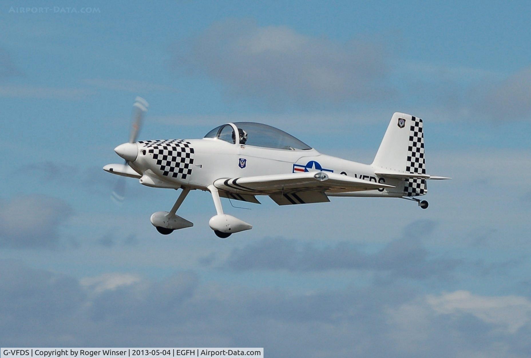 G-VFDS, 2012 Vans RV-8 C/N PFA 303-14637, Resident Vans RV-8 on the approach to Runway 28 at Swansea Airport.