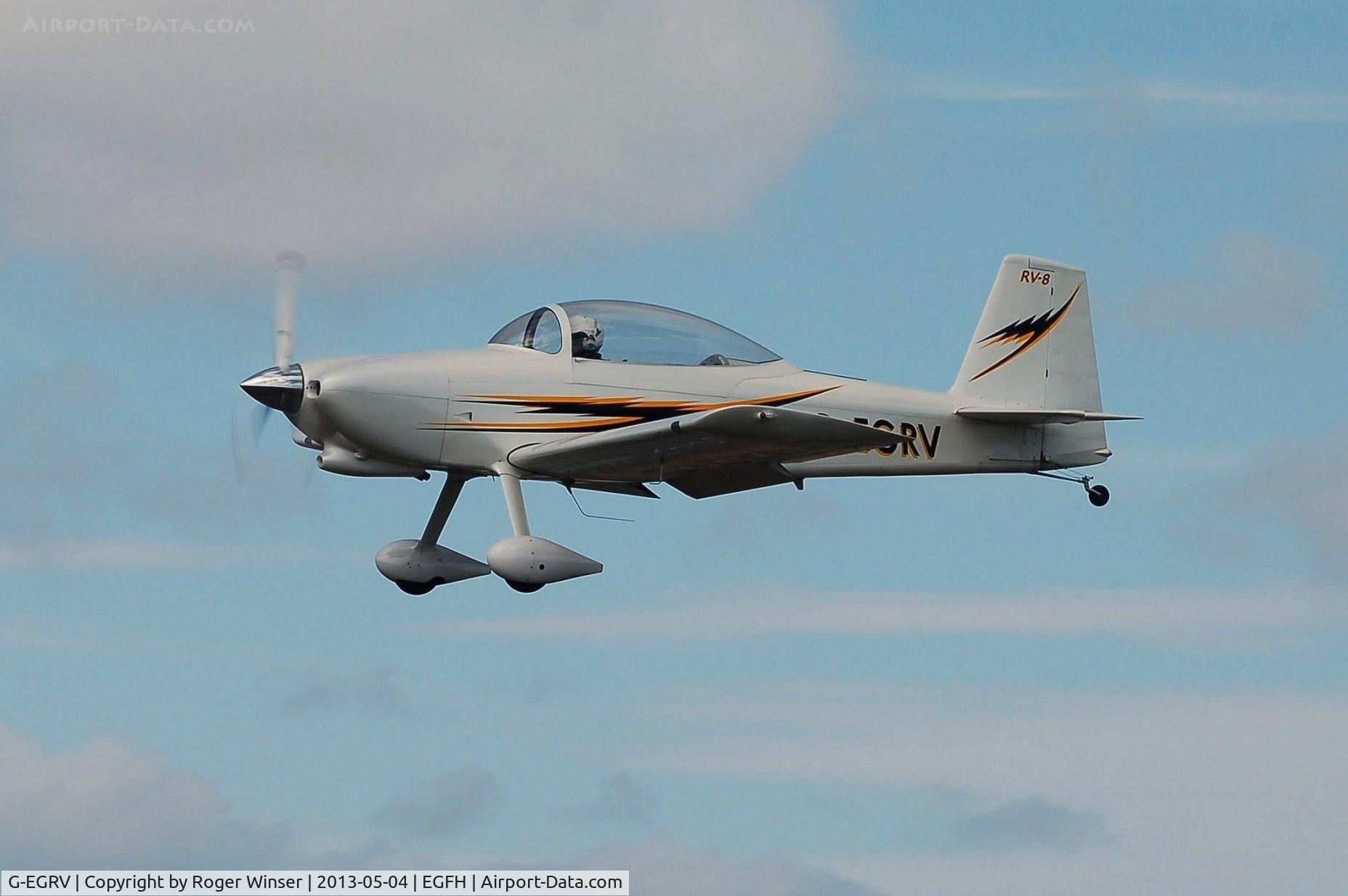 G-EGRV, 2007 Vans RV-8 C/N PFA 303-13639, Resident Vans RV-8 on the approach to Runway 28 at Swansea Airport.