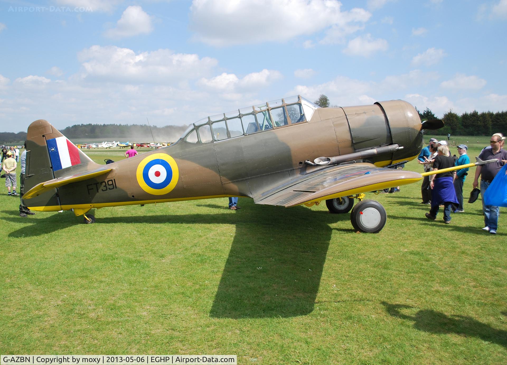 G-AZBN, 1942 Noorduyn AT-16 Harvard IIB C/N 14A-1431, Noorduyn AT-16 Harvard IIB at Popham. Ex PH-HON