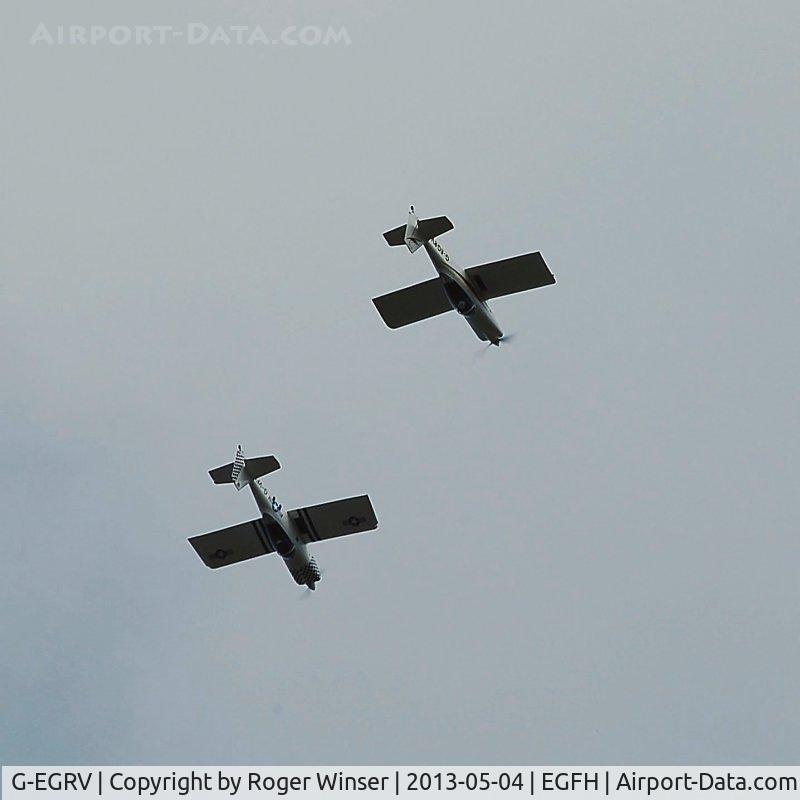 G-EGRV, 2007 Vans RV-8 C/N PFA 303-13639, G-EGRV at the top of the loop led by RV-8 G-VFDS during formation aerobatics practice.