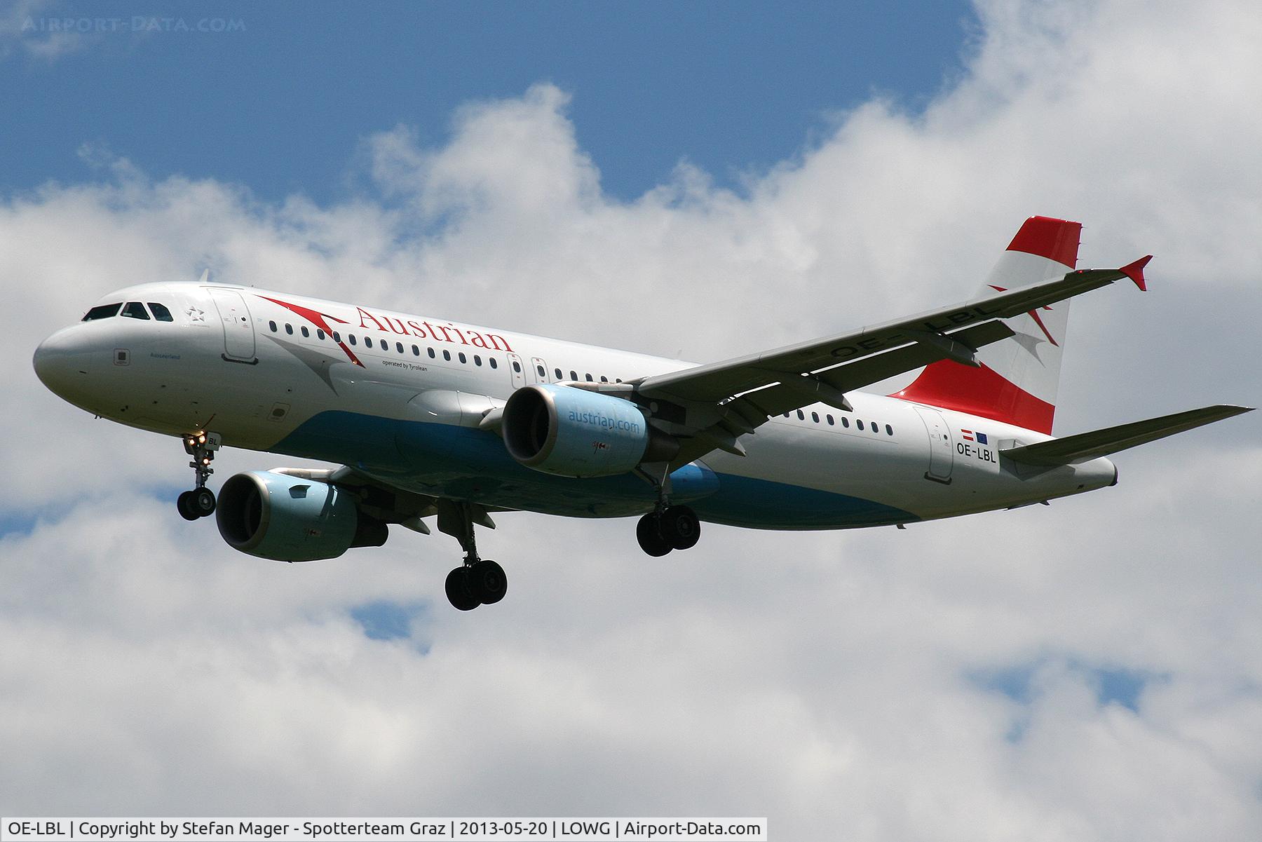 OE-LBL, 2003 Airbus A320-214 C/N 2009, 1st charter to KGS in 2013 by OS A320 @GRZ
