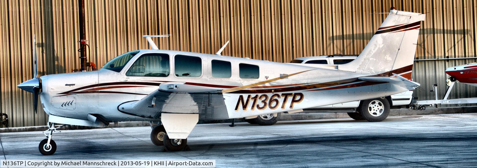 N136TP, 1977 Beech A36 Bonanza 36 C/N E-1176, parked at the lake havasu jet center