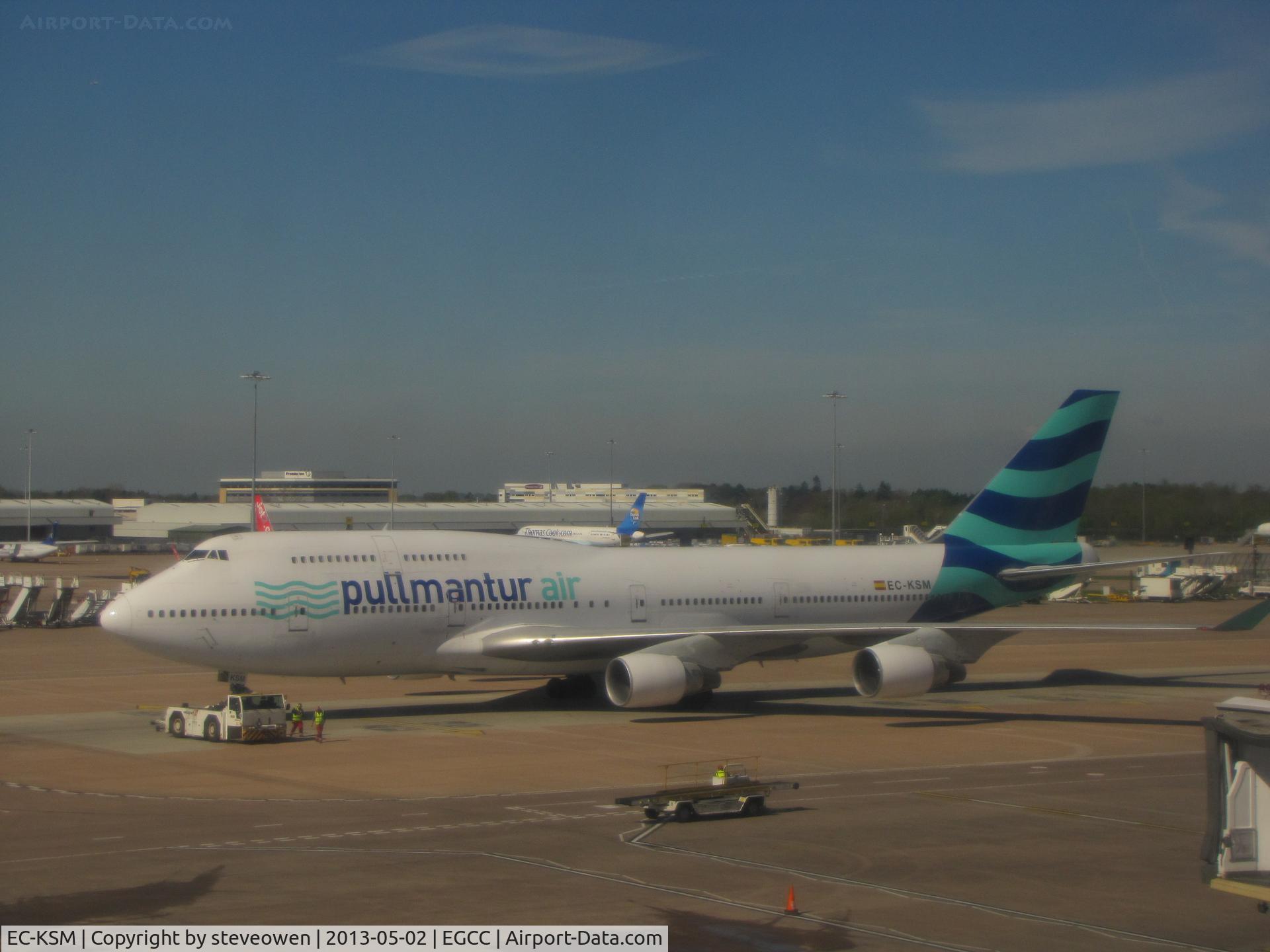 EC-KSM, 1994 Boeing 747-412 C/N 27178, Pullmantur air taxing out at Manchester