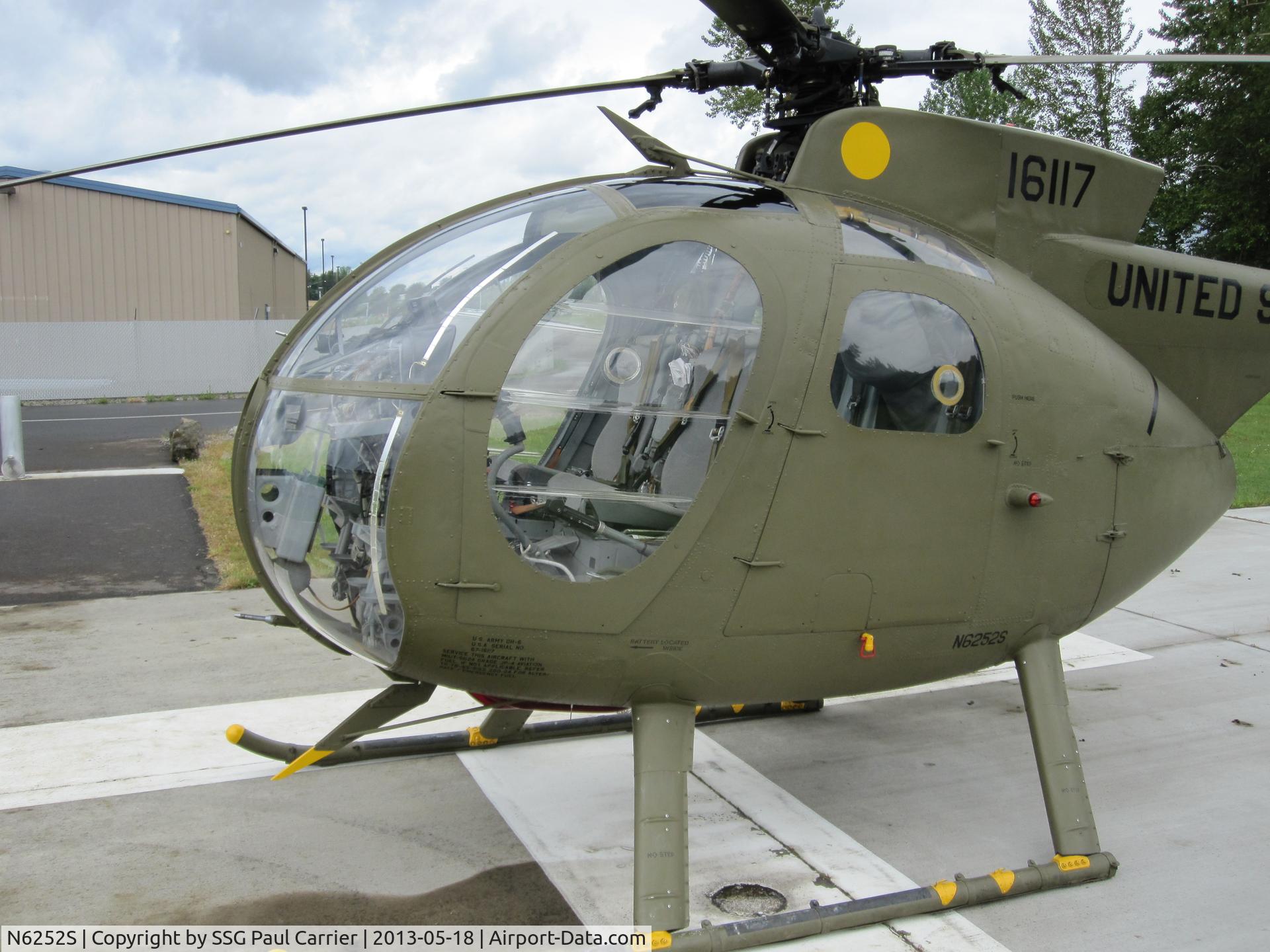 N6252S, 1967 Hughes OH-6A Cayuse C/N 67-16117, Taken on the helipad at Camp Withycombe, Clackamas Oregon