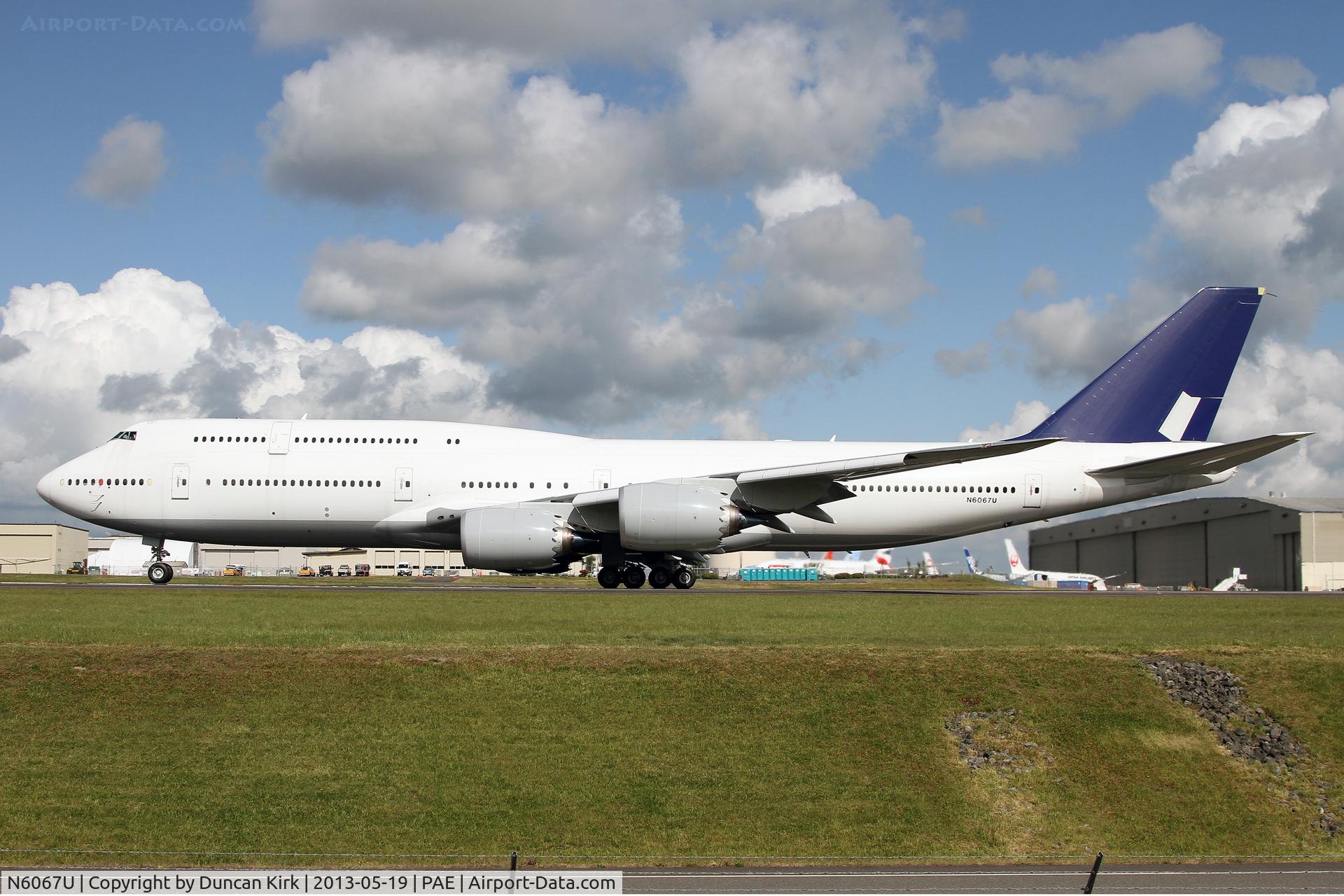 N6067U, 2011 Boeing 747-830 C/N 37826, This future Lufthansa aircraft is a Boeing flight test aircraft and wears a Boeing test registration