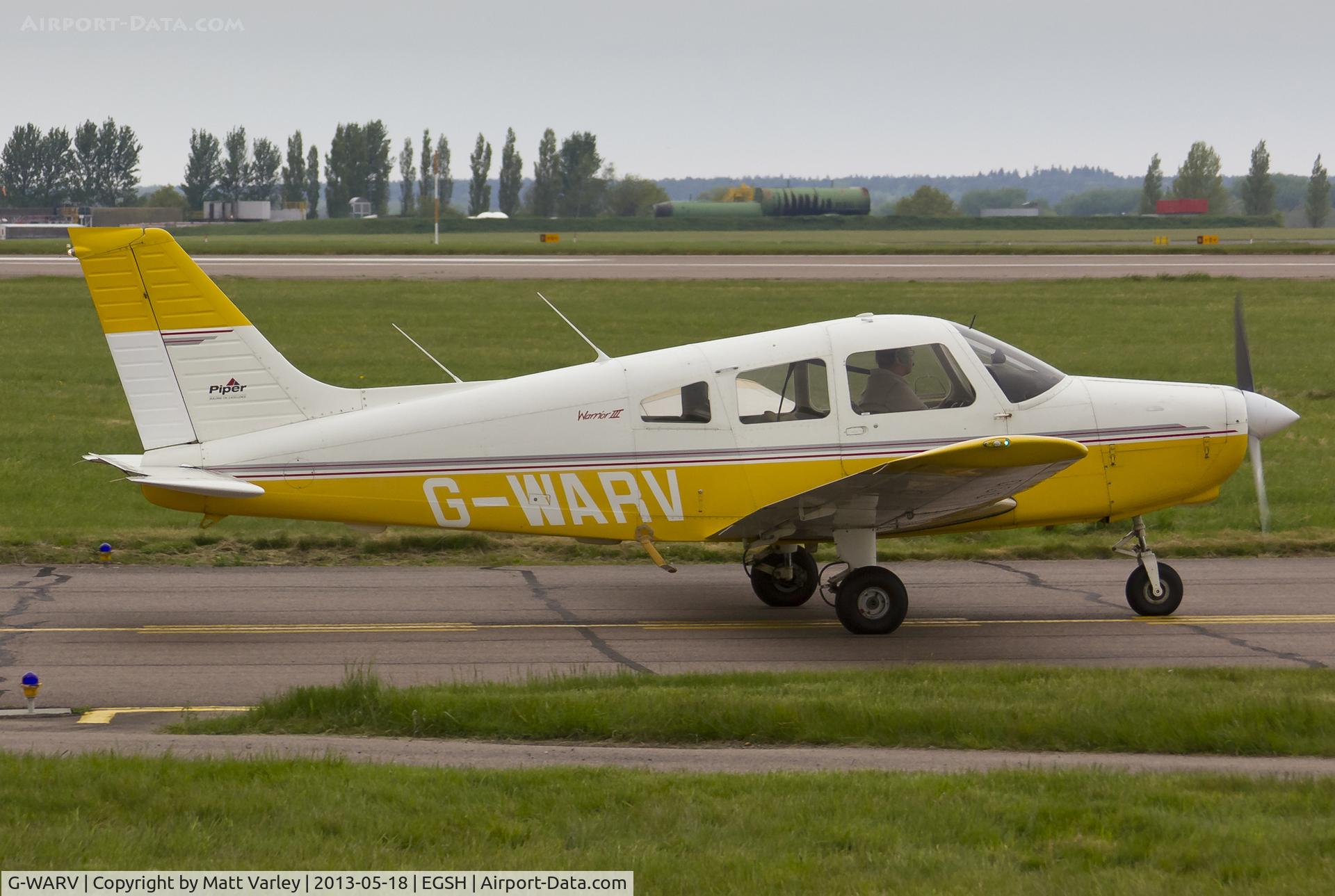 G-WARV, 1998 Piper PA-28-161 Cherokee Warrior III C/N 2842036, About to depart NWI...