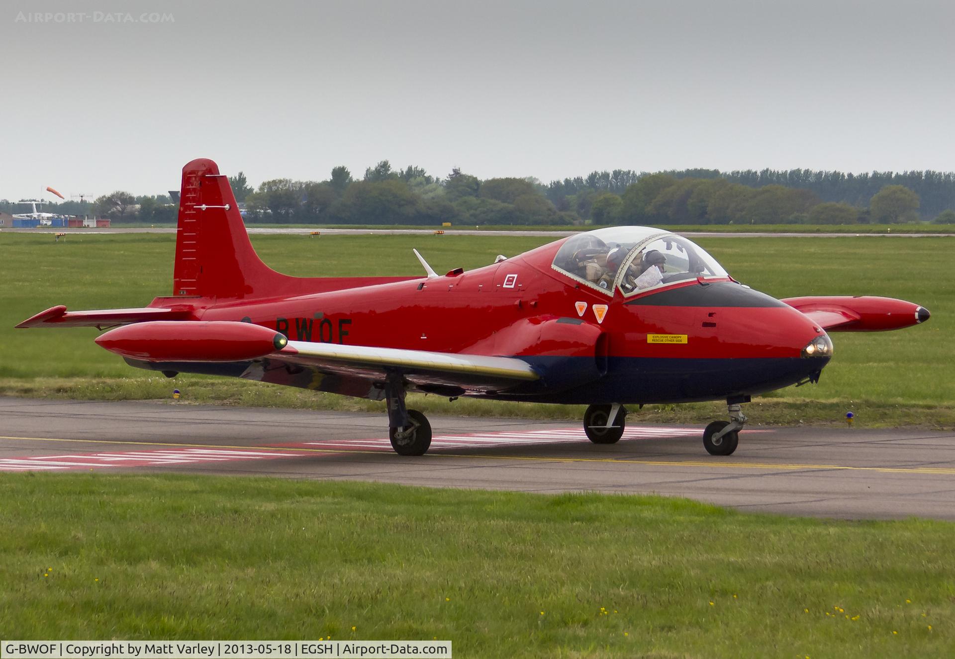 G-BWOF, 1969 BAC 84 Jet Provost T.5 C/N EEP/JP/955, Departing NWI...