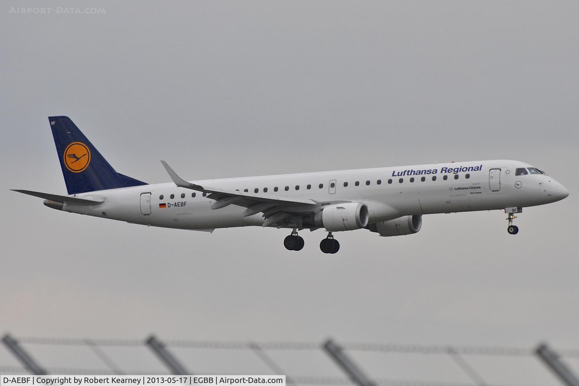 D-AEBF, 2011 Embraer 195LR (ERJ-190-200LR) C/N 19000411, On short finals for r/w 33
