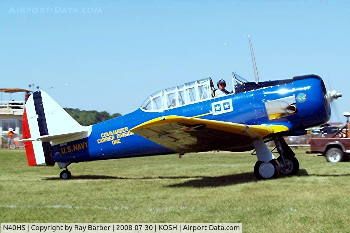 N40HS, 1940 North American SNJ-2 C/N 2027, North American SNJ-2 Texan [65-2016] Oshkosh-Wittman Regional~N 30/07/2008