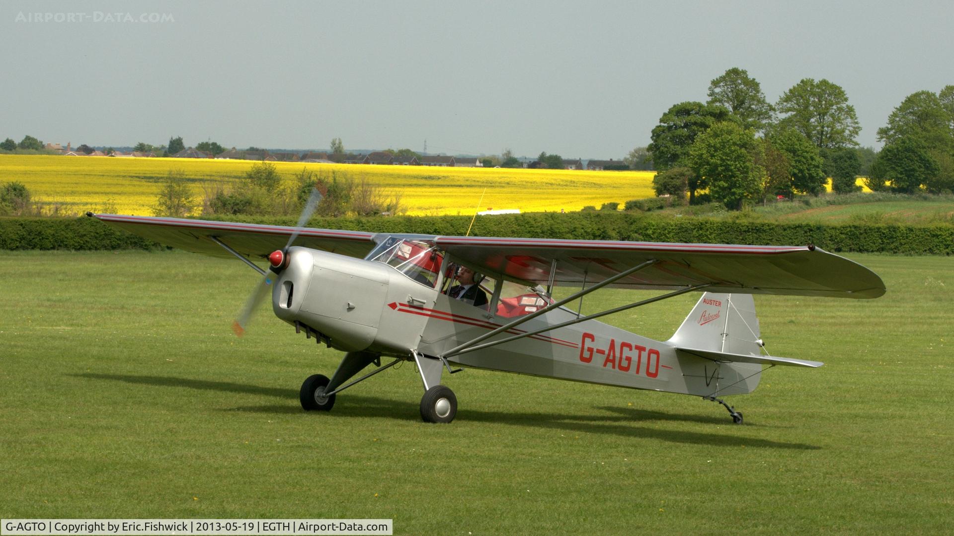 G-AGTO, 1945 Auster J-1 Autocrat C/N 1822, 3. G-AGTO at Shuttleworth Flying Day and LAA Party in the Park, May 2013.