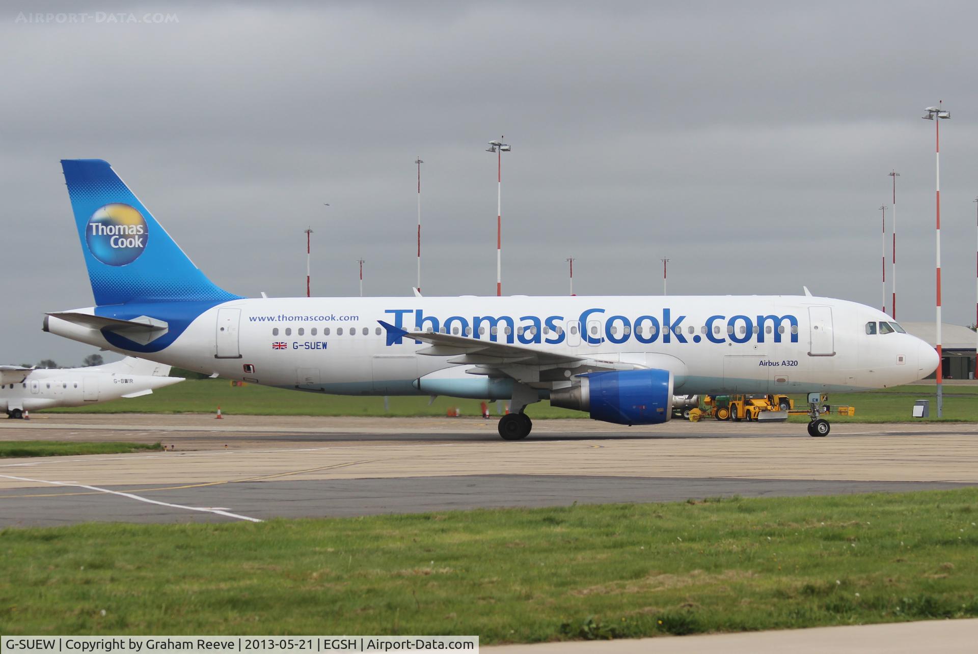 G-SUEW, 2003 Airbus A320-214 C/N 1961, Just landed.