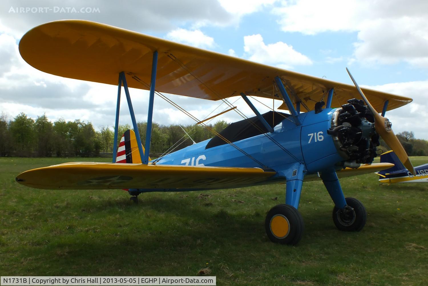 N1731B, 1943 Boeing E75 C/N 75-5716, at the LAA Microlight Trade Fair, Popham