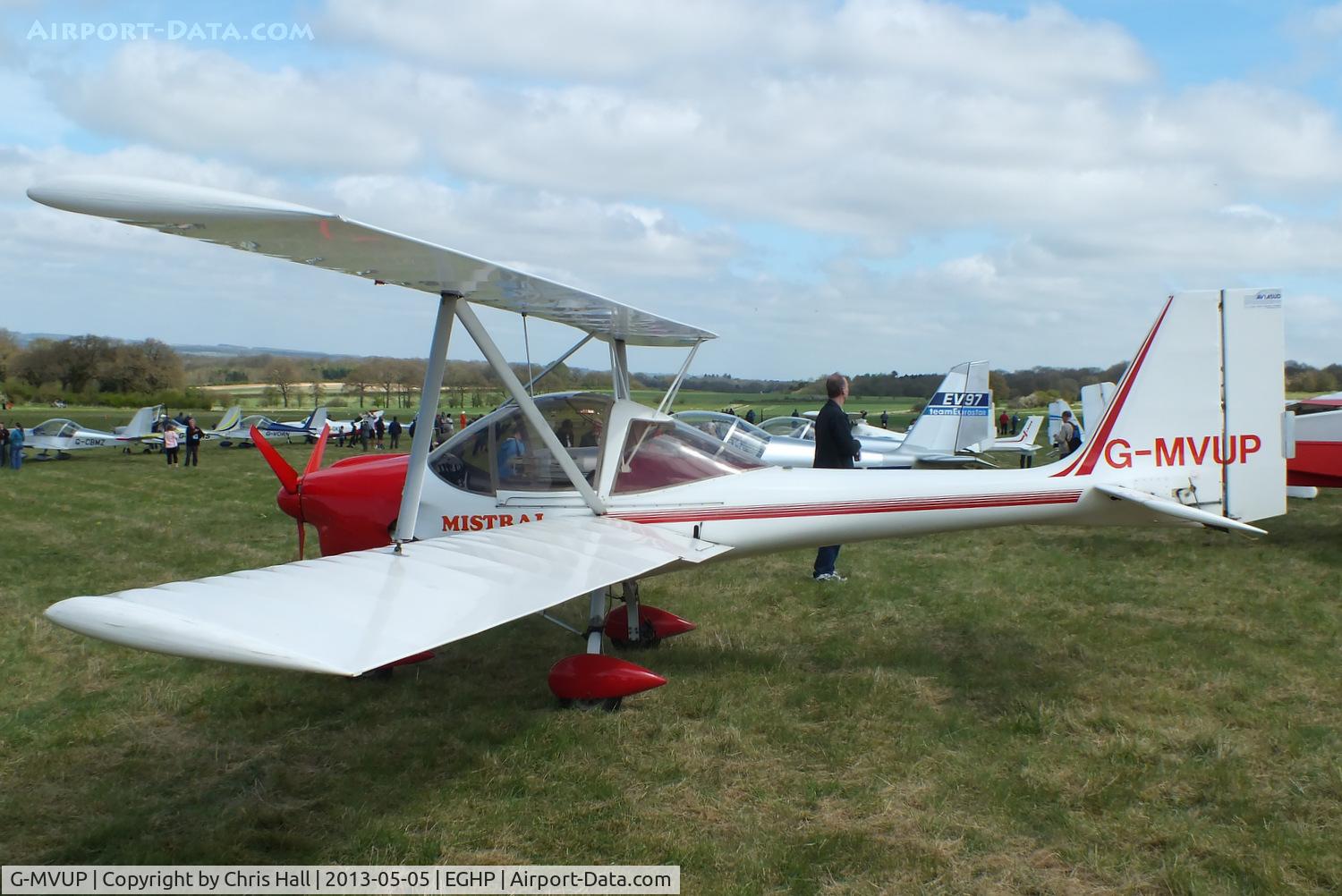 G-MVUP, 1988 Aviasud Mistral C/N BMAA/HB/003, at the LAA Microlight Trade Fair, Popham