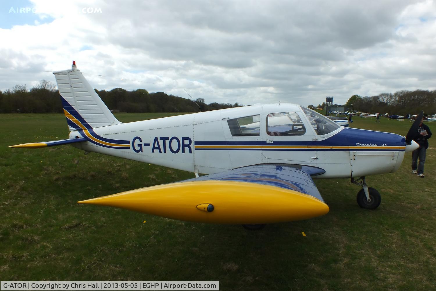 G-ATOR, 1966 Piper PA-28-140 Cherokee C/N 28-21696, at the LAA Microlight Trade Fair, Popham