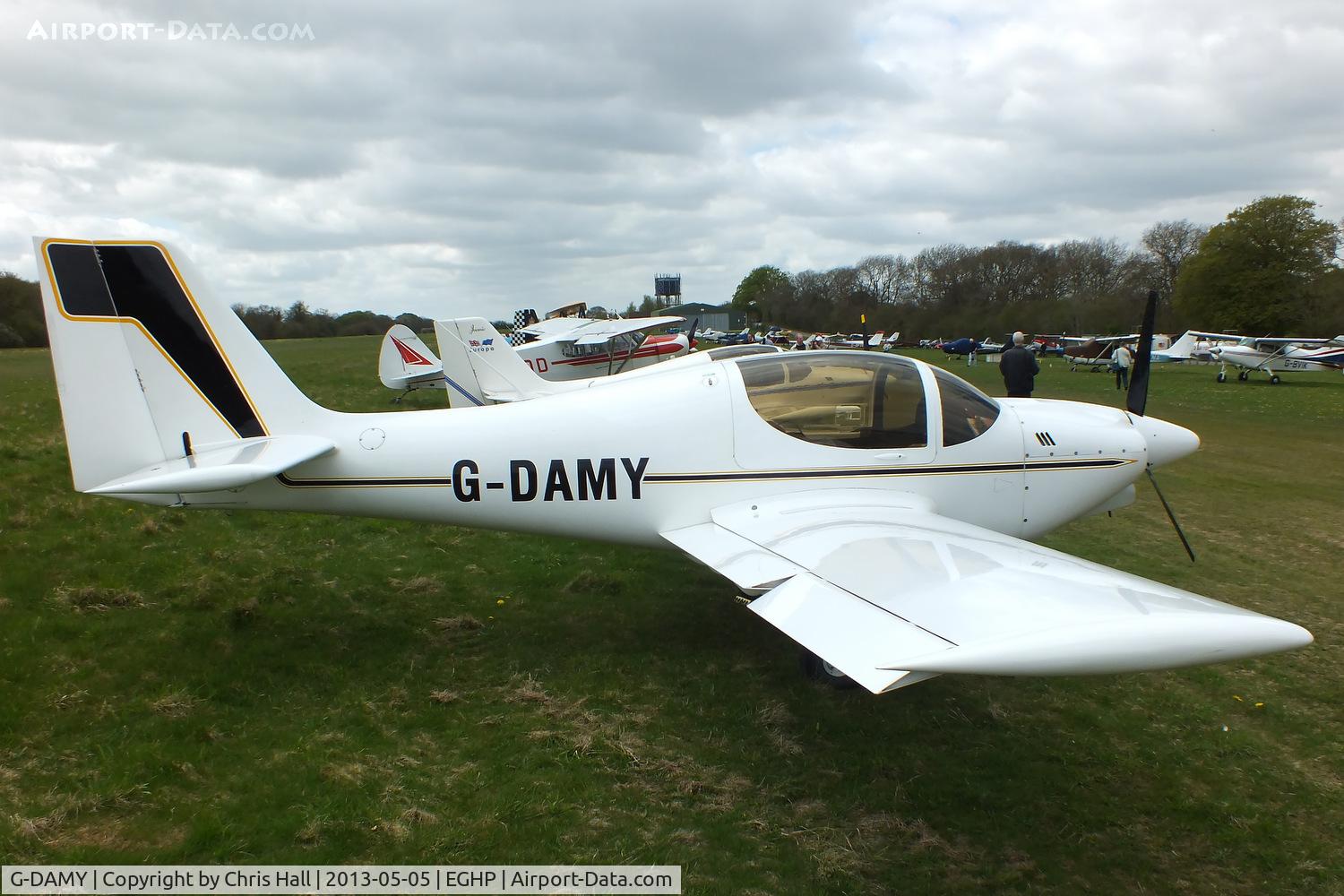 G-DAMY, 1996 Europa Tri Gear C/N PFA 247-12781, at the LAA Microlight Trade Fair, Popham