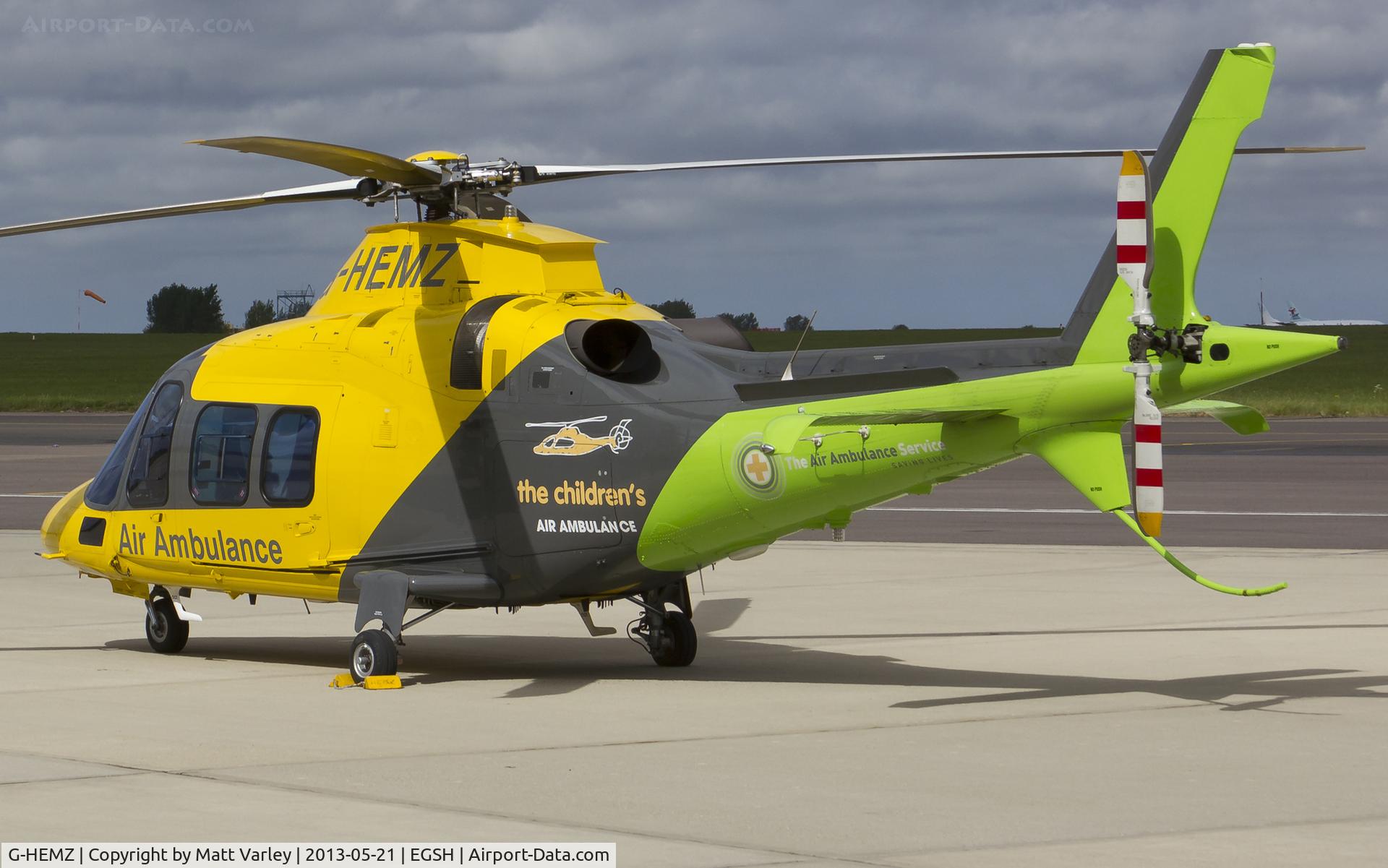 G-HEMZ, 2009 Agusta A-109S Grand C/N 22156, Sat on stand at SaxonAir...