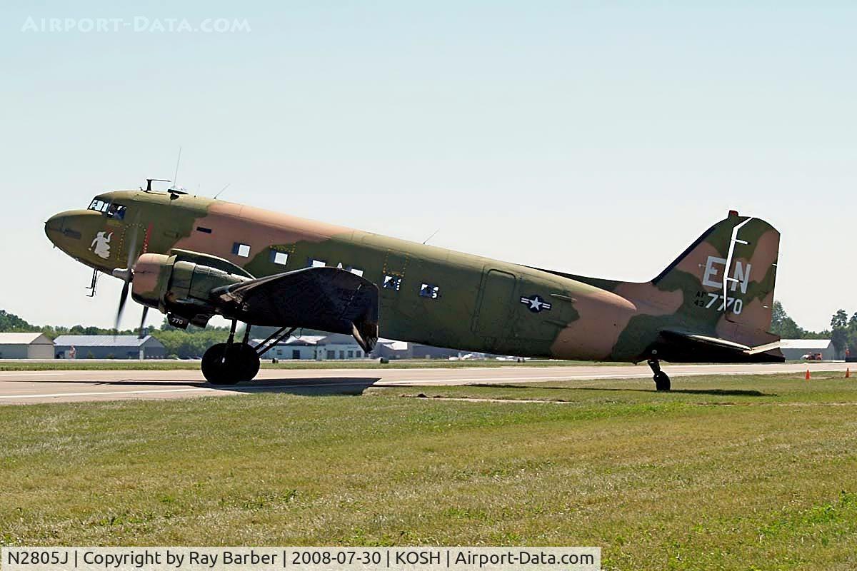N2805J, 1944 Douglas DC3C-R-1830-90C C/N 20835, Douglas DC-3C-47B-1-DL Skytrain [20835] Oshkosh-Wittman Regional~N 30/07/2008