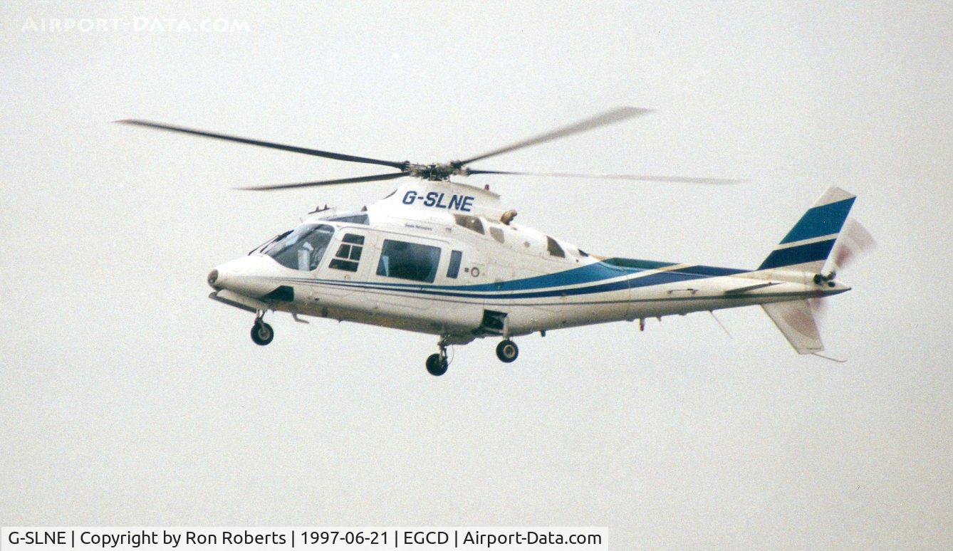 G-SLNE, 1987 Agusta A-109A-2 C/N 7393, A very wet Woodford Airshow