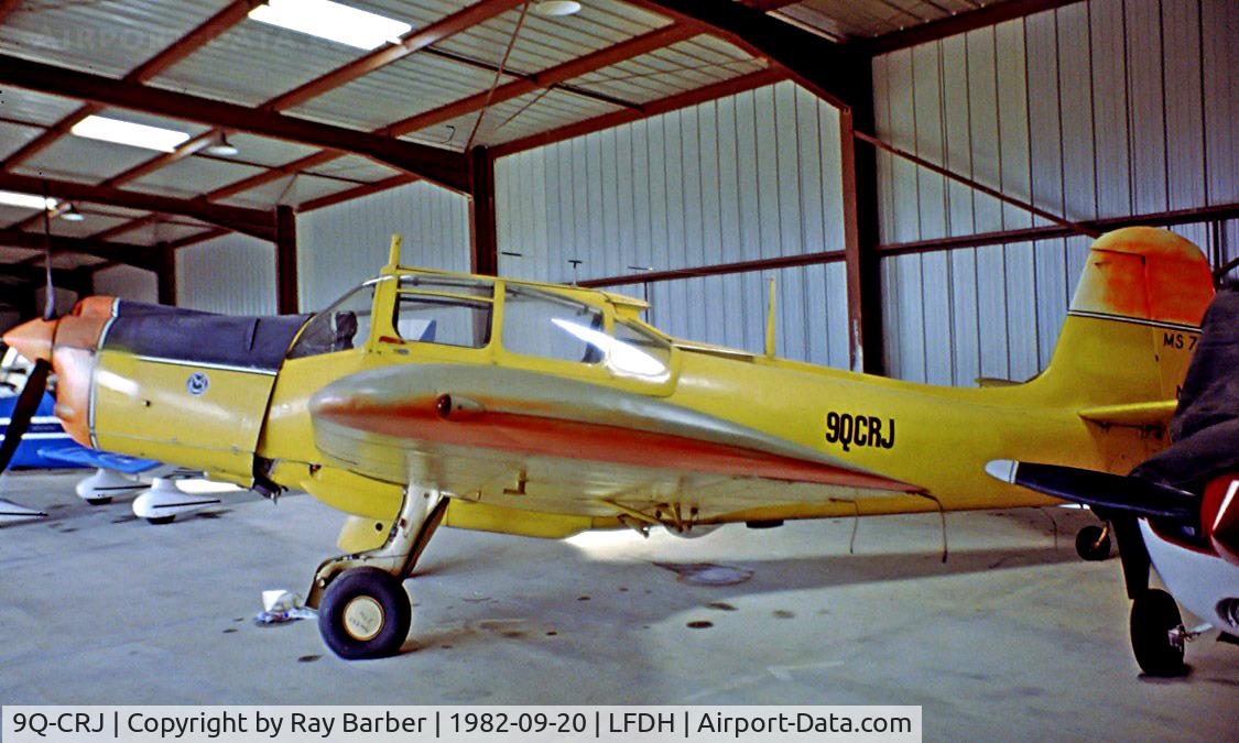 9Q-CRJ, Morane-Saulnier MS-733 Alcyon C/N 72, Morane-Saulnier MS.733 Alcyon [72] Auch-la-Mothe~F 20/09/1982. Image taken from a slide.