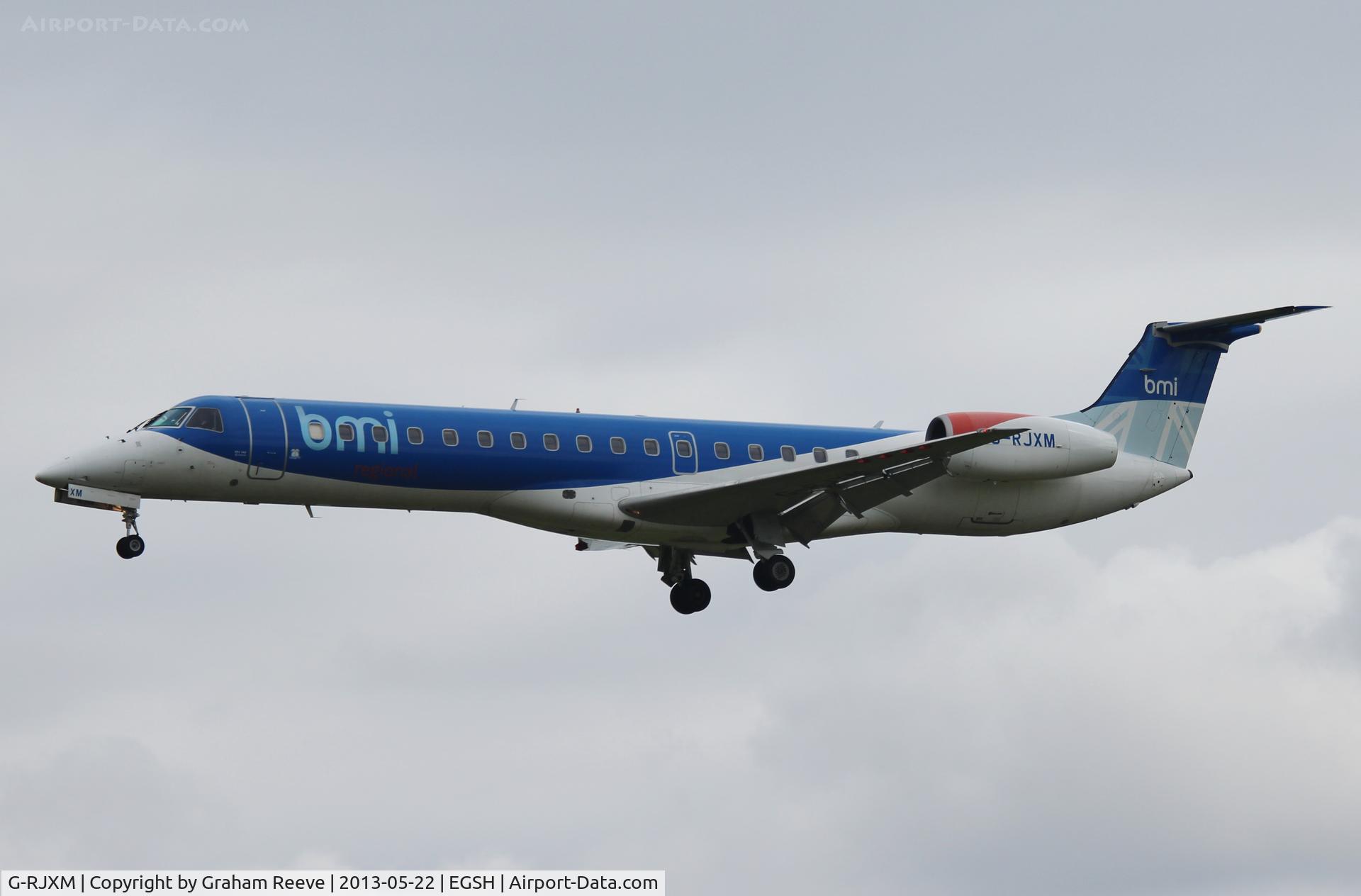 G-RJXM, 2000 Embraer ERJ-145MP (EMB-145MP) C/N 145216, About to touch down.