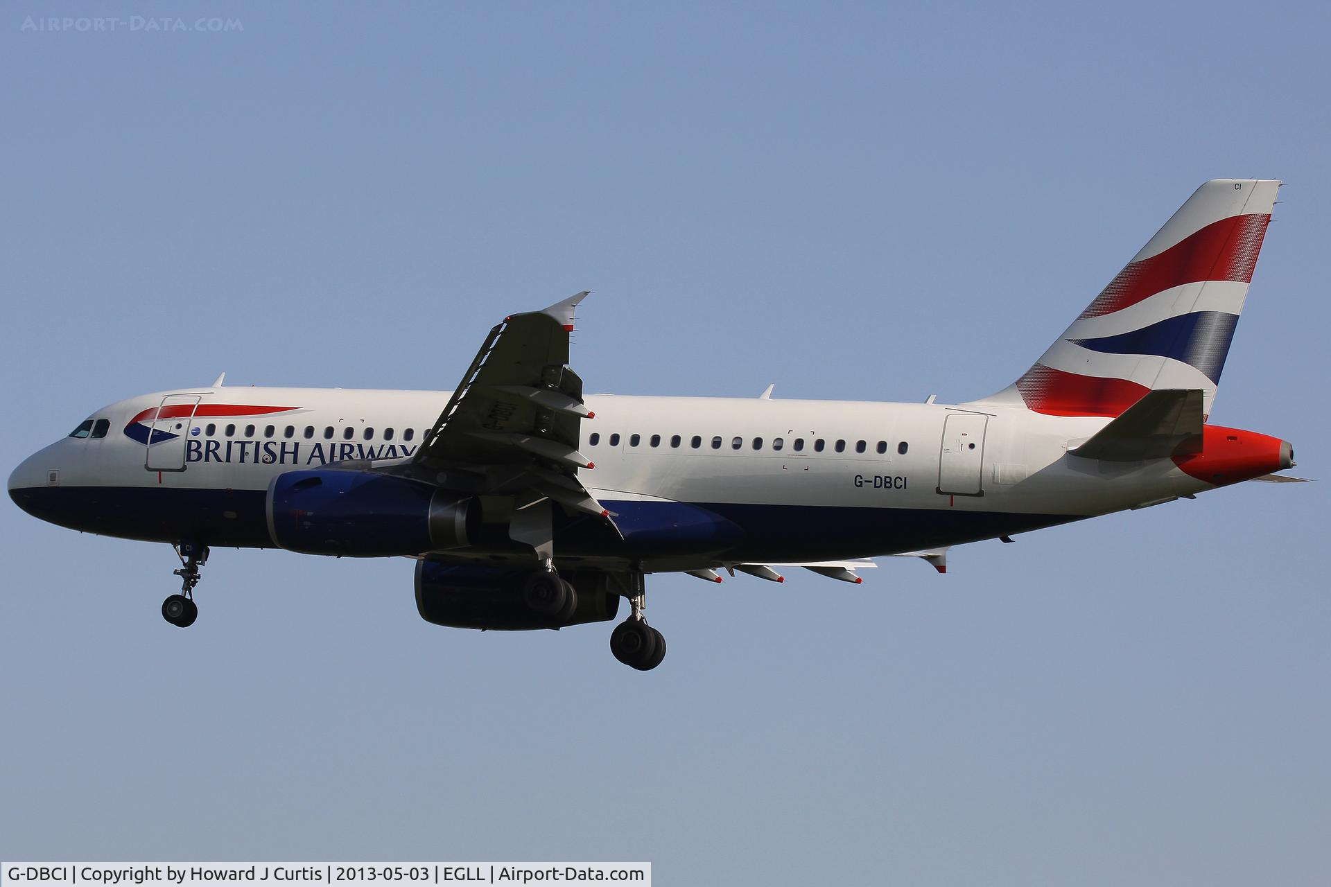 G-DBCI, 2006 Airbus A319-131 C/N 2720, British Airways, on approach to runway 27L.