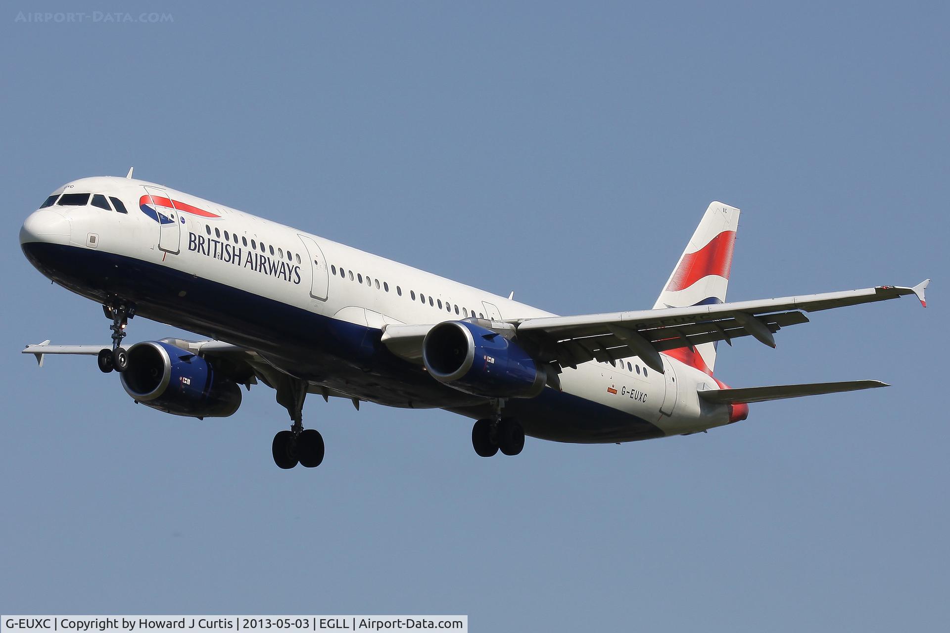 G-EUXC, 2004 Airbus A321-231 C/N 2305, British Airways, on approach to runway 27L.