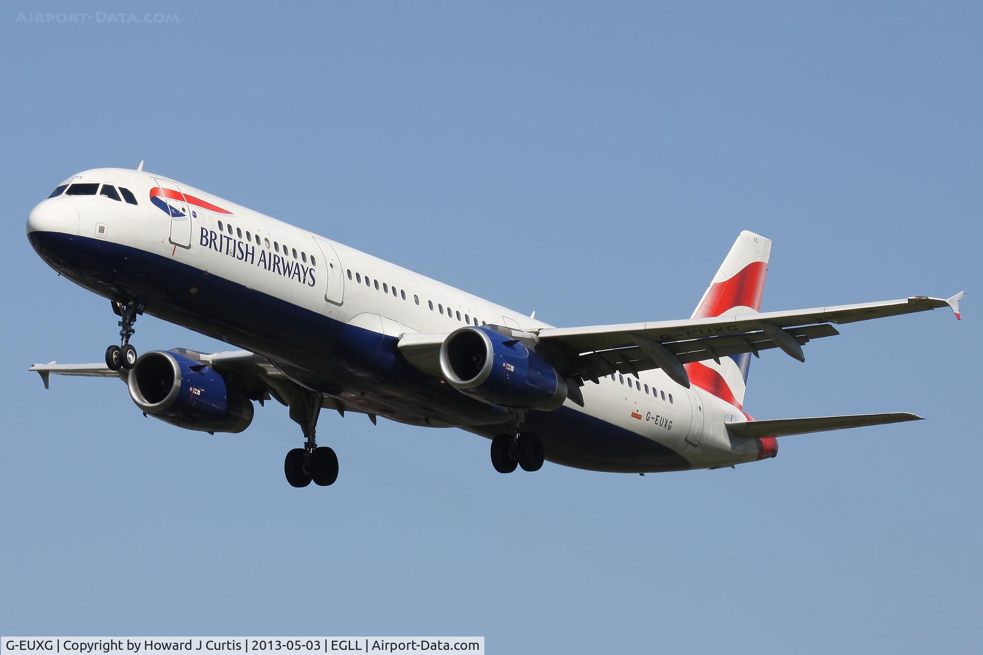 G-EUXG, 2004 Airbus A321-231 C/N 2351, British Airways, on approach to runway 27L.