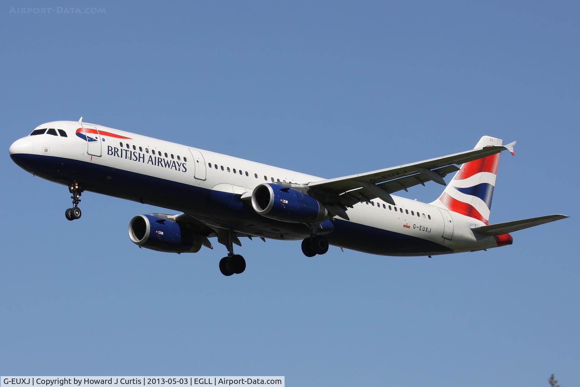 G-EUXJ, 2007 Airbus A321-231 C/N 3081, British Airways, on approach to runway 27L.