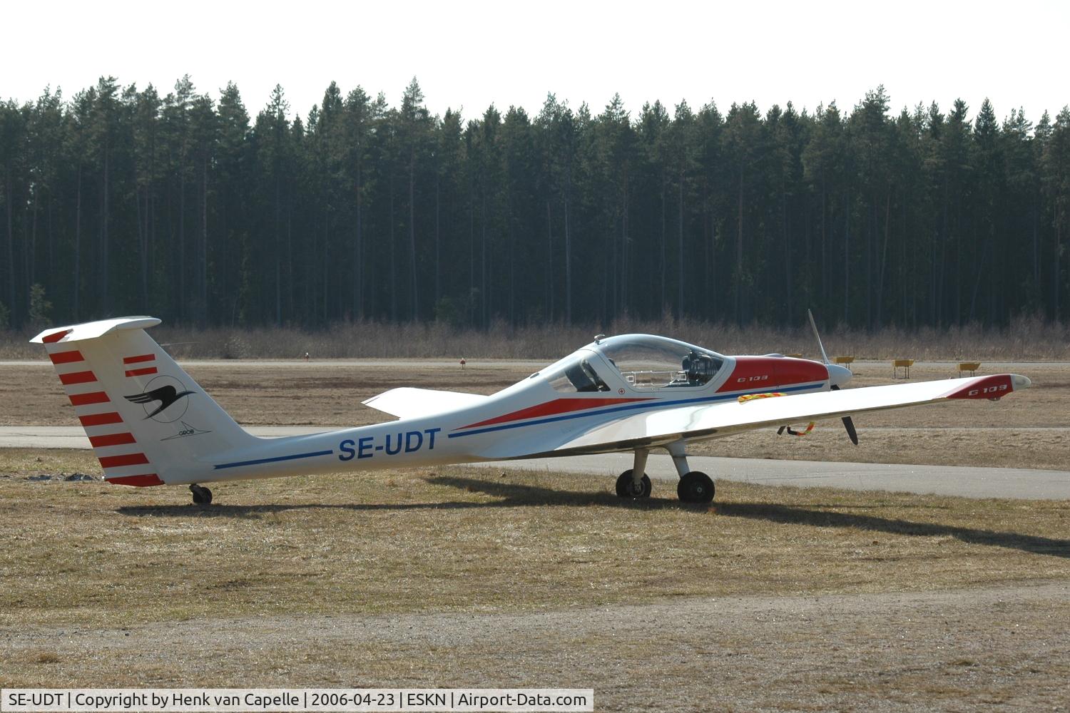 SE-UDT, 1981 Grob G-109 C/N 6031, Grob G109 motorglider of Nyköpings Flygklubb parked at Skavsta airport, Sweden.