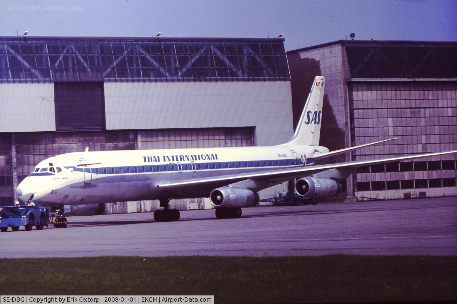SE-DBG, 1967 Douglas DC-8-62 C/N 45921, SE-DBG in SAS c/s with Thai Int'l titles