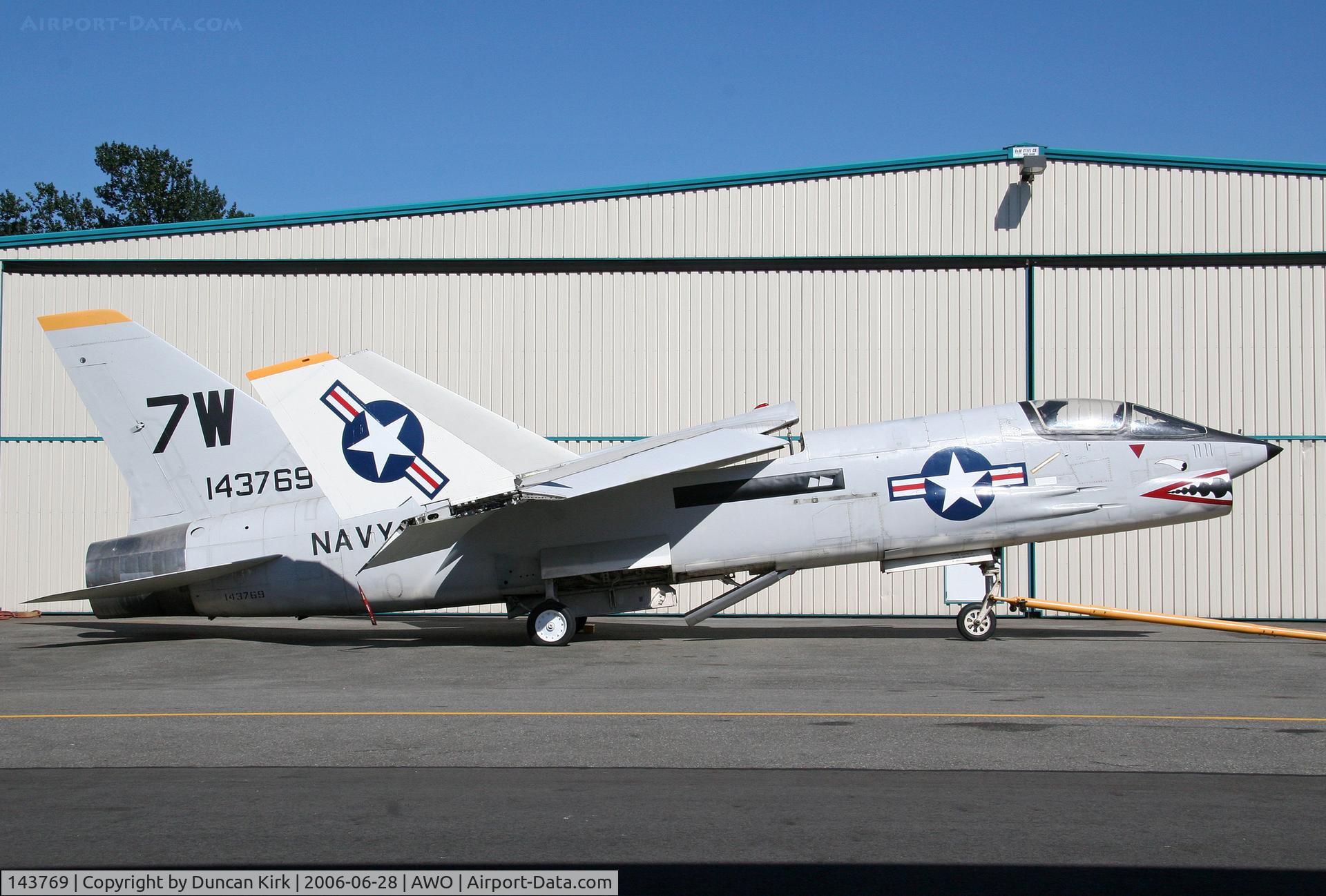 143769, Vought F-8A Crusader C/N 141, Basking in the sun at Arlington