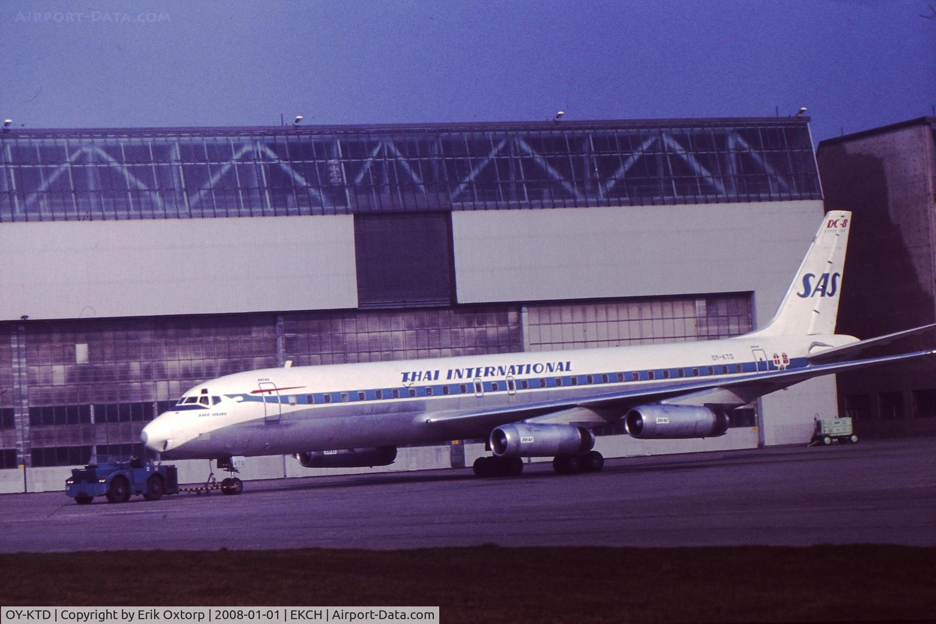 OY-KTD, 1967 Douglas DC-8-62 C/N 45906, OY-KTD in SAS c/s with Thai Int'l titles