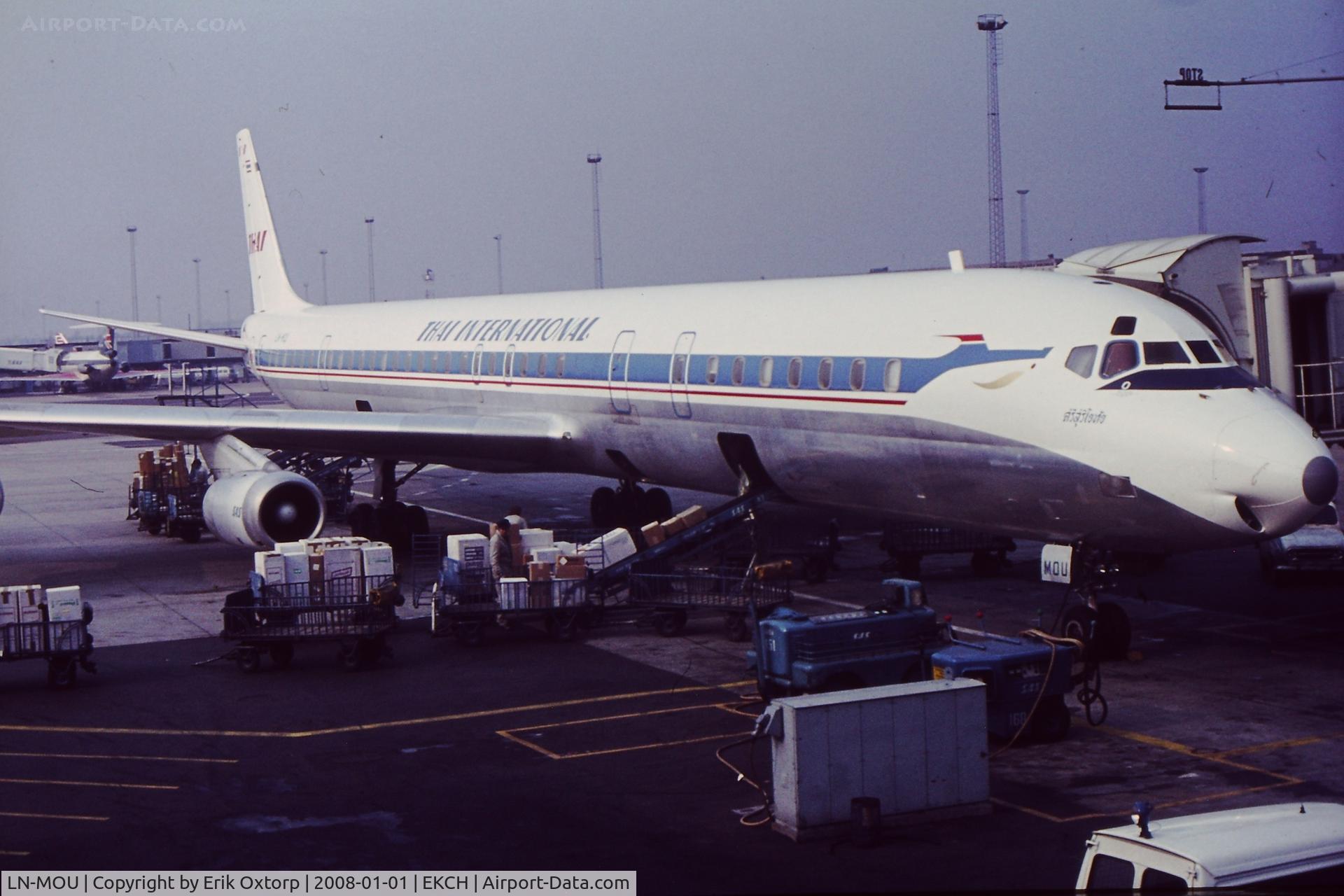 LN-MOU, 1968 Douglas DC-8-63 C/N 45923, LN-MOU in Thai Int'l c/s